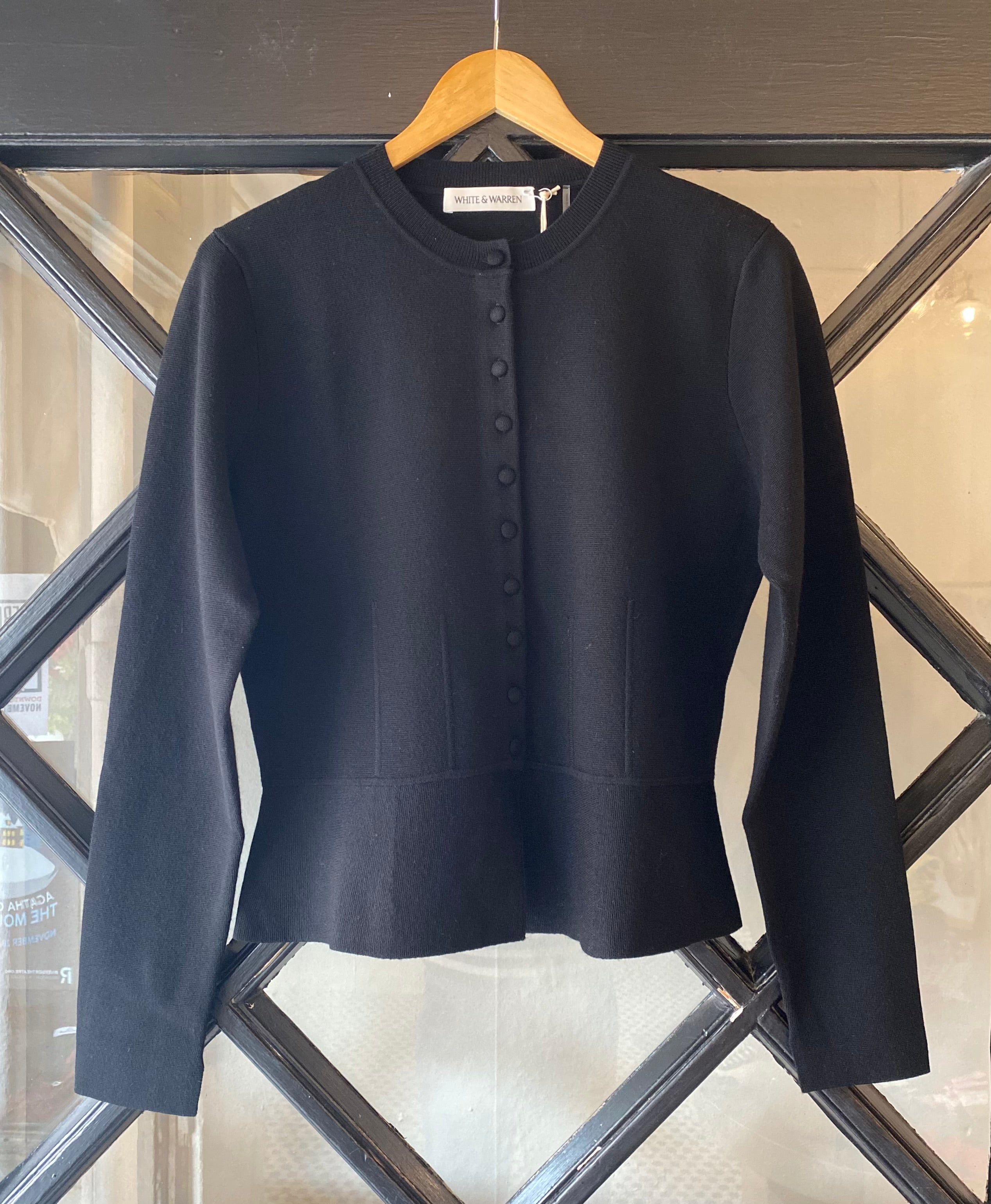 White + Warren Superfine Merino Waisted Cardigan 21618