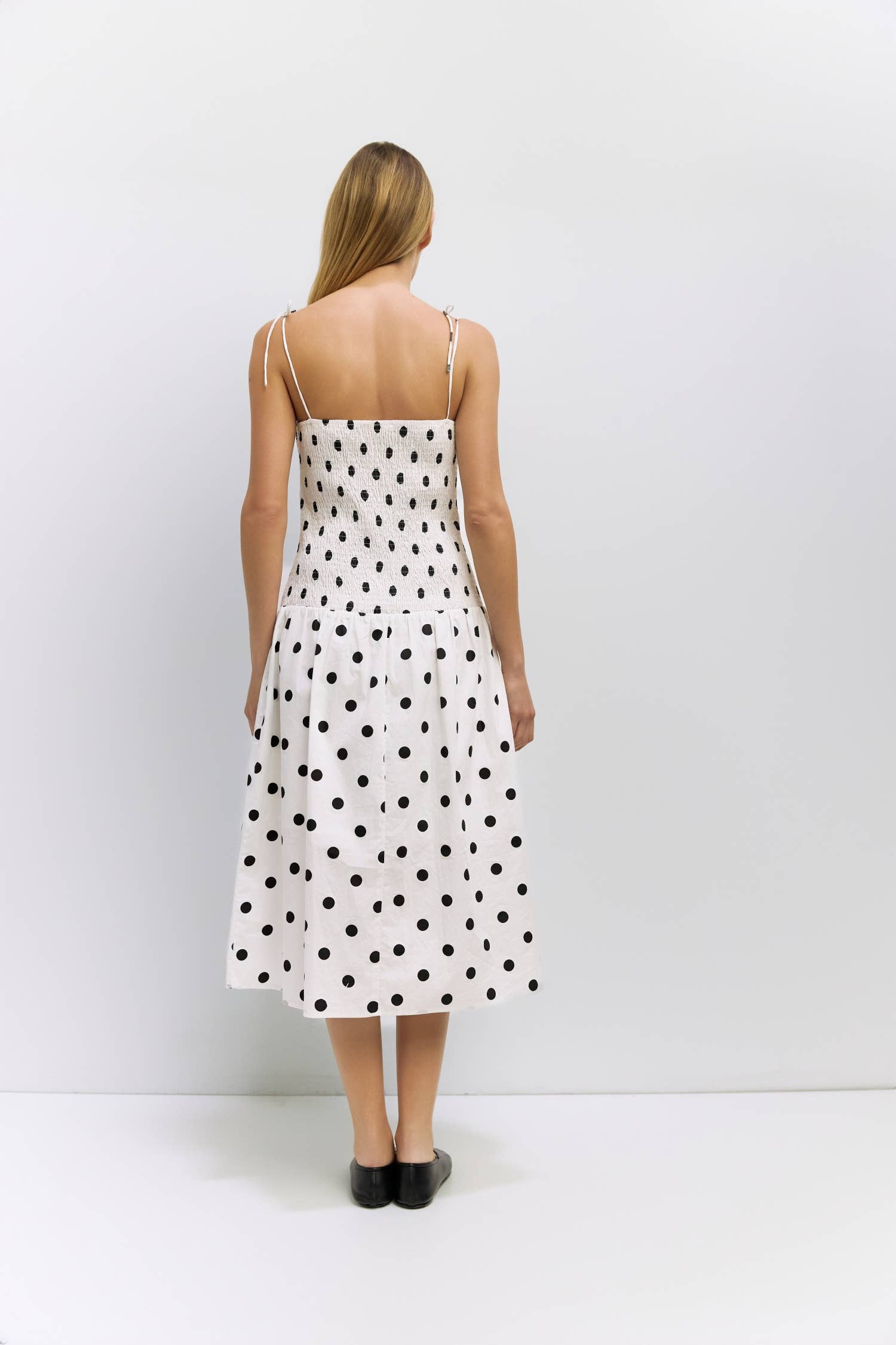 All Row The Natalie Dress | Smocked Polka Dot Midi Dress