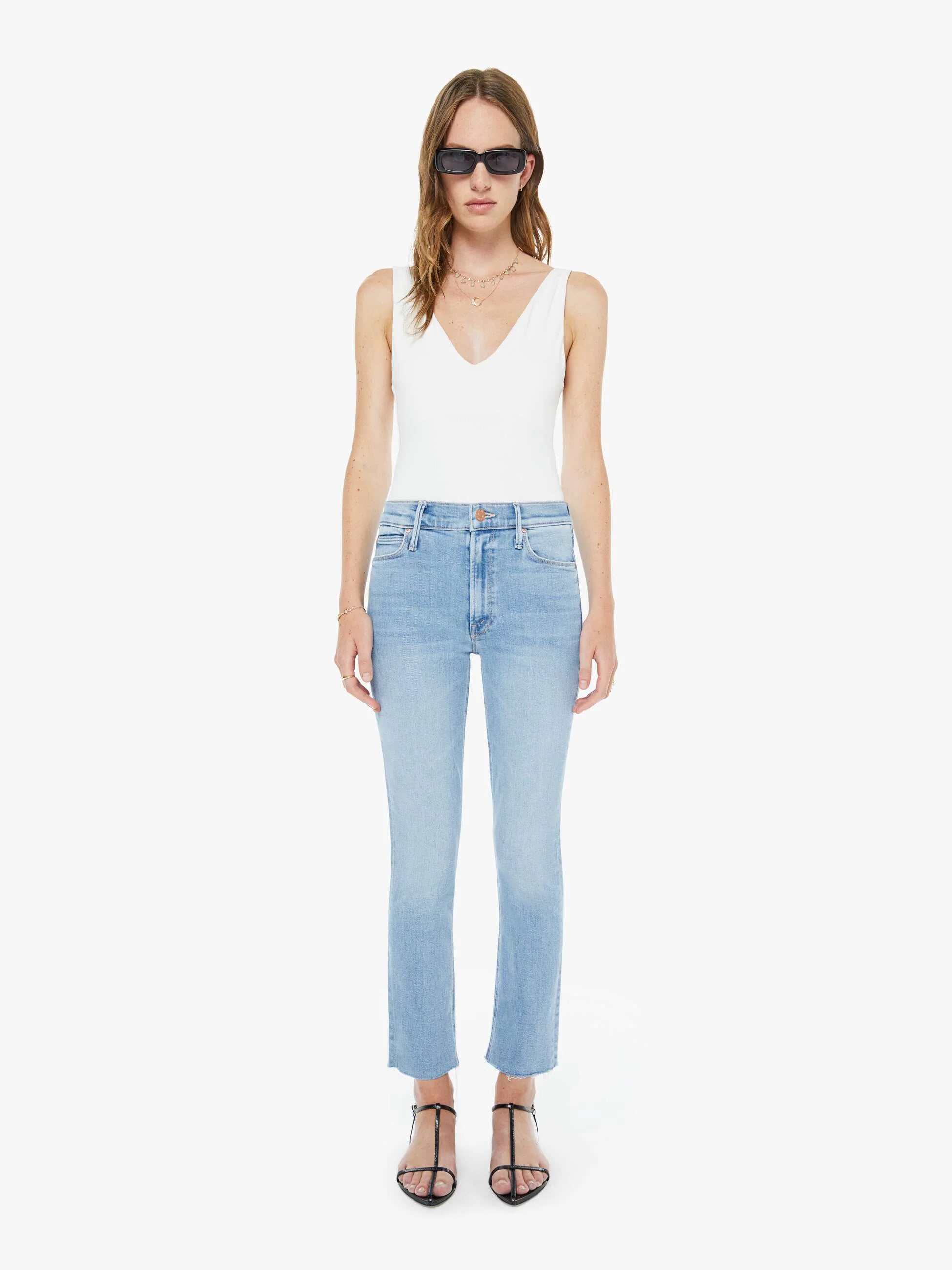 Mother Mid Rise Dazzler Ankle Fray Jean 1906-1008