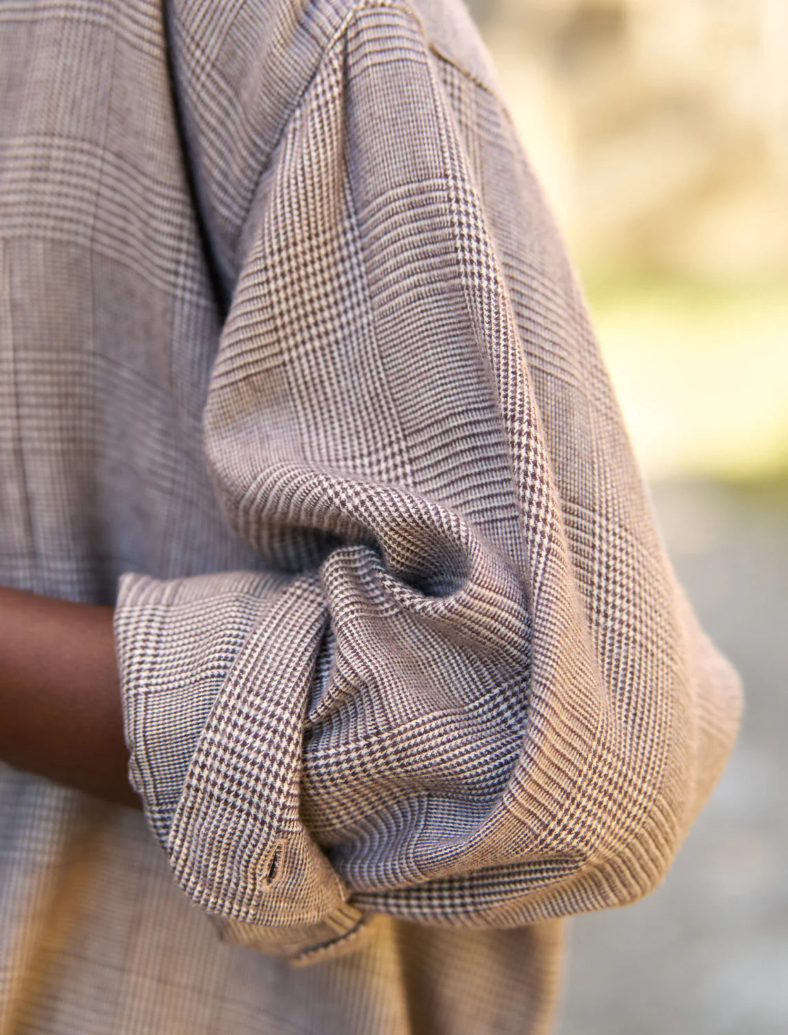 Frank & Eileen Barry Tailored Button Up - Brown Herringbone