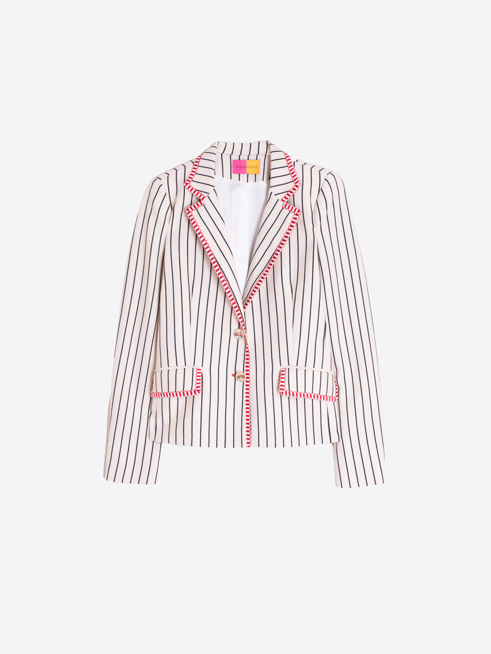 Vilagallo Striped Jacket with Red Trim 33233