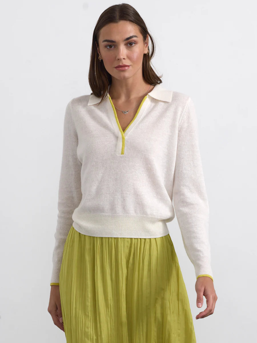 Margaret O'Leary Cashmere-Linen Polo Sweater CLP2004