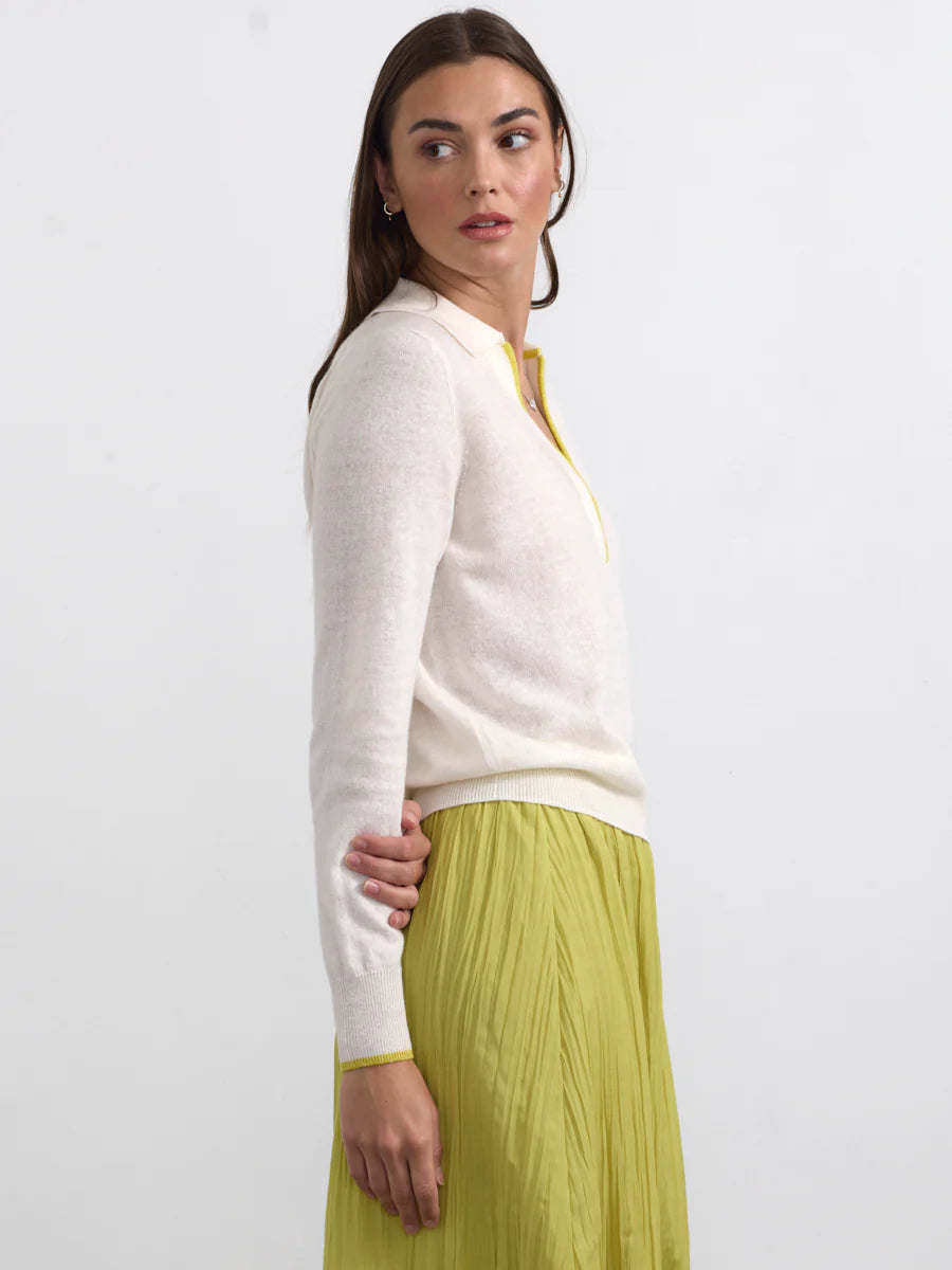 Margaret O'Leary Cashmere-Linen Polo Sweater CLP2004