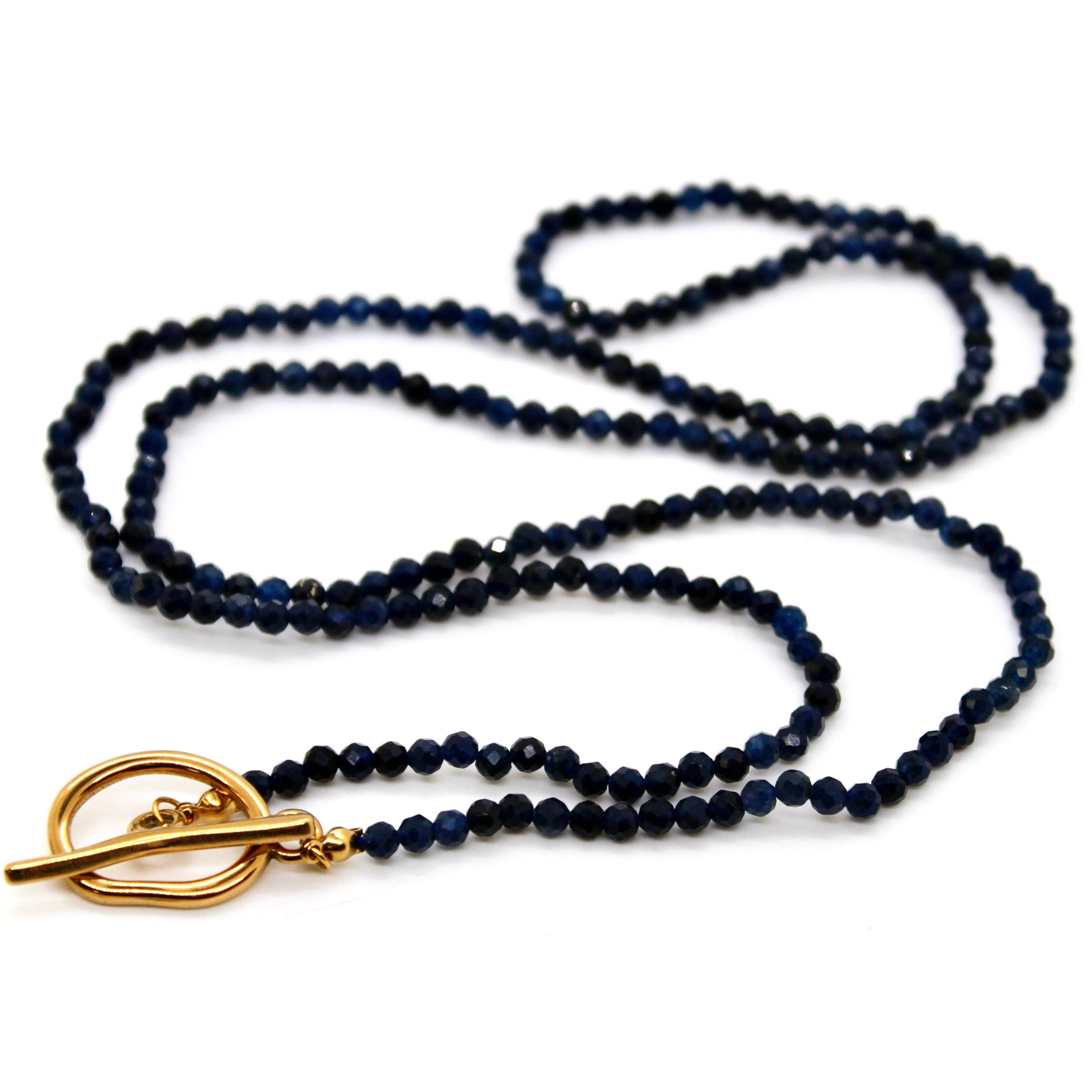 Lizou Luxury Faceted Long Sapphire Necklace or Bracelet #20