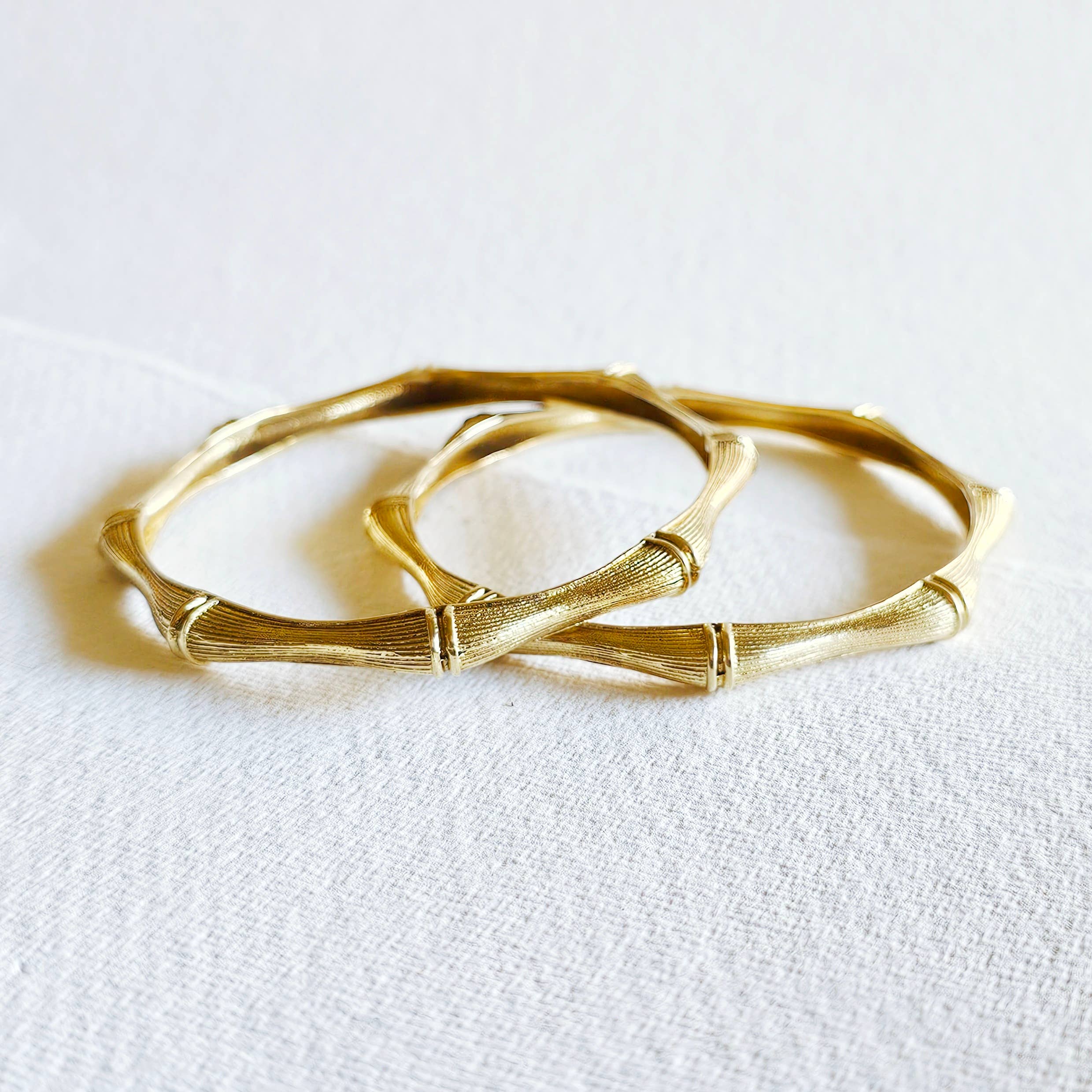 Bisjoux Brass Bamboo Bangle Bracelet