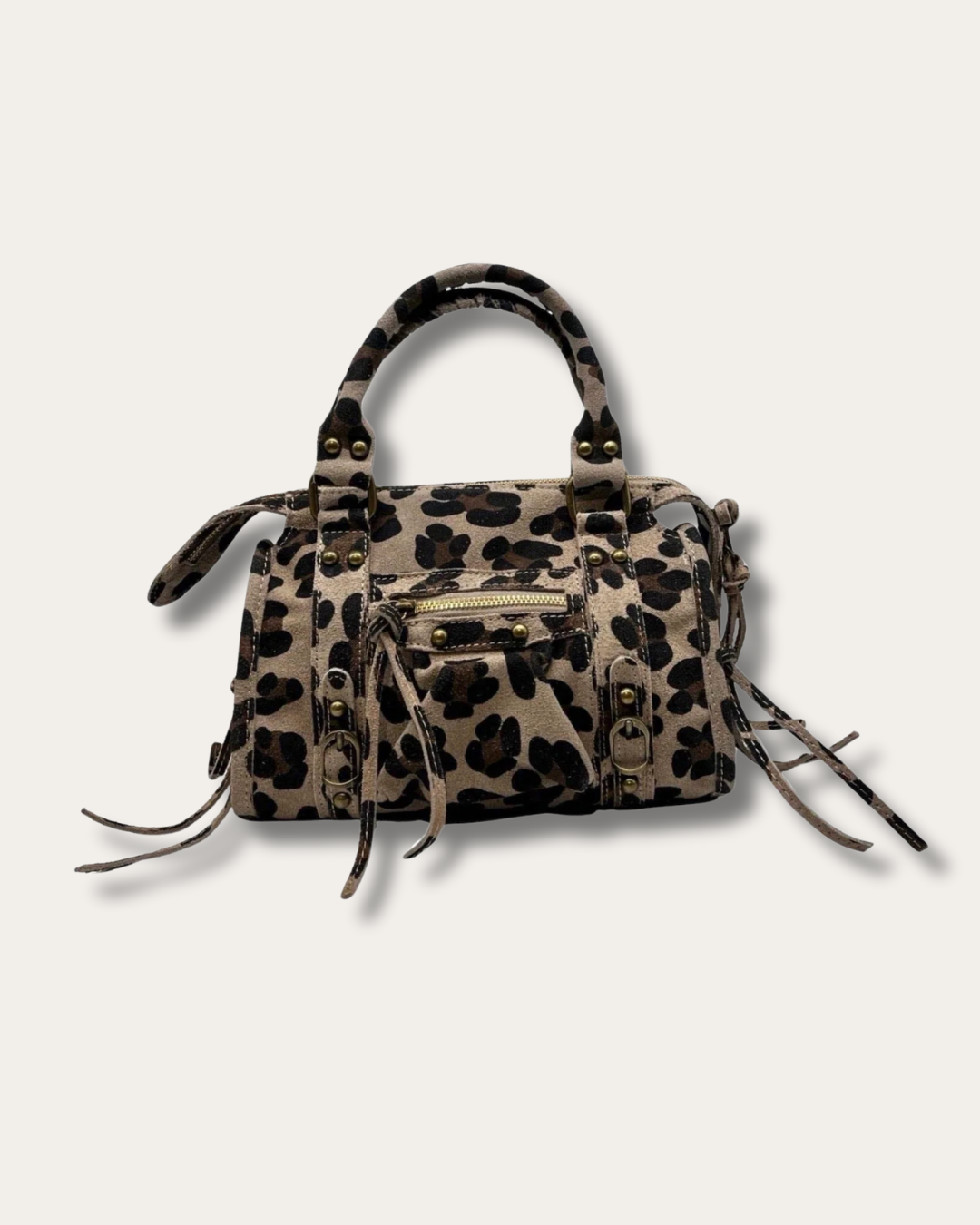 European Collection Leopard Capucine Small Leather Bag