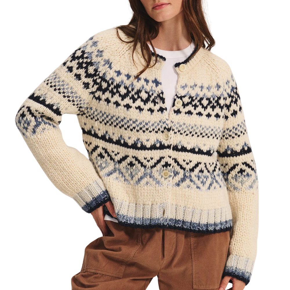 Velvet Tovah Long Sleeve Fair Isle Cardigan