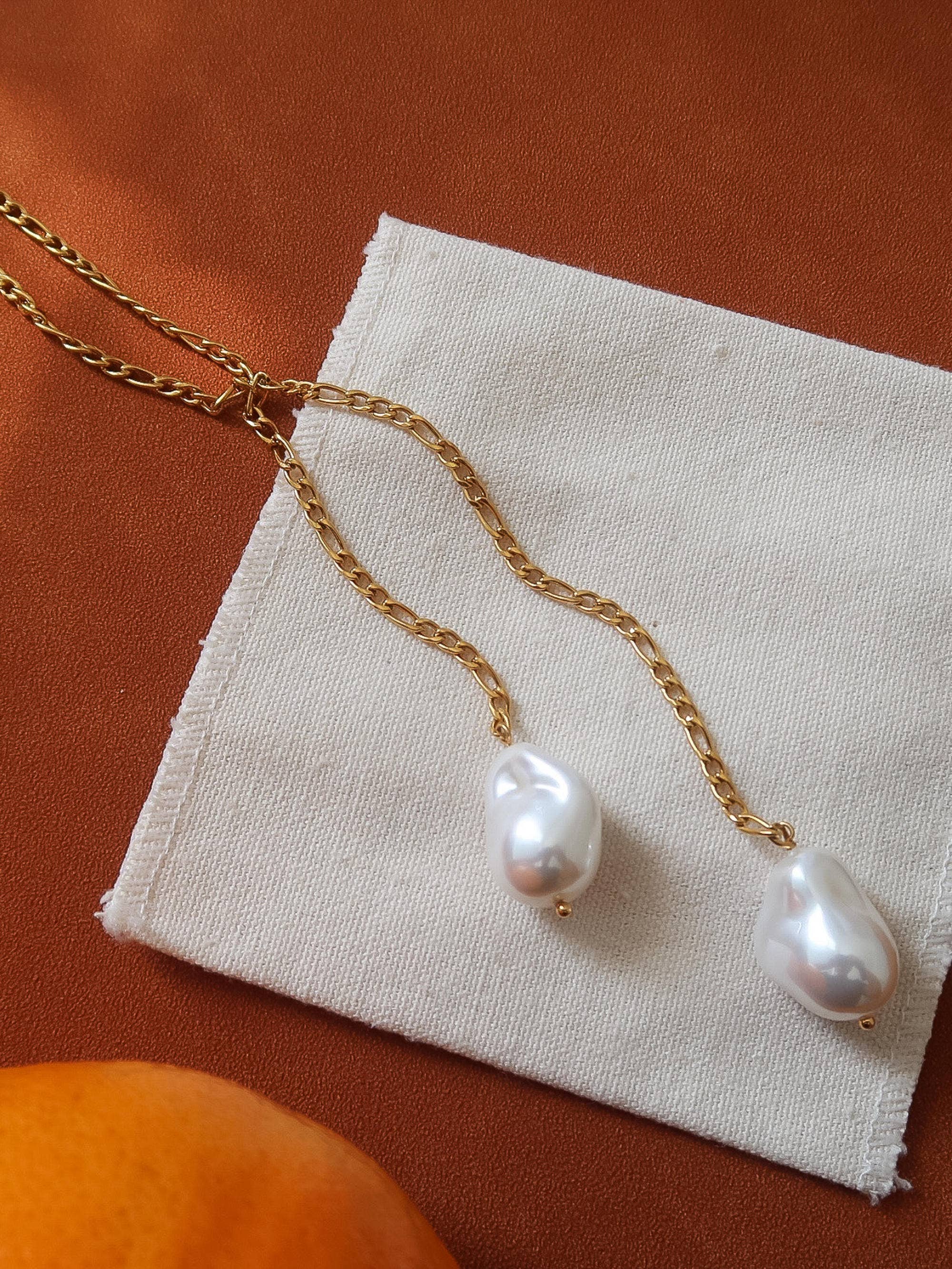 Flânerie Trévia 18K Gold Non-Tarnish Baroque Pearl Necklace