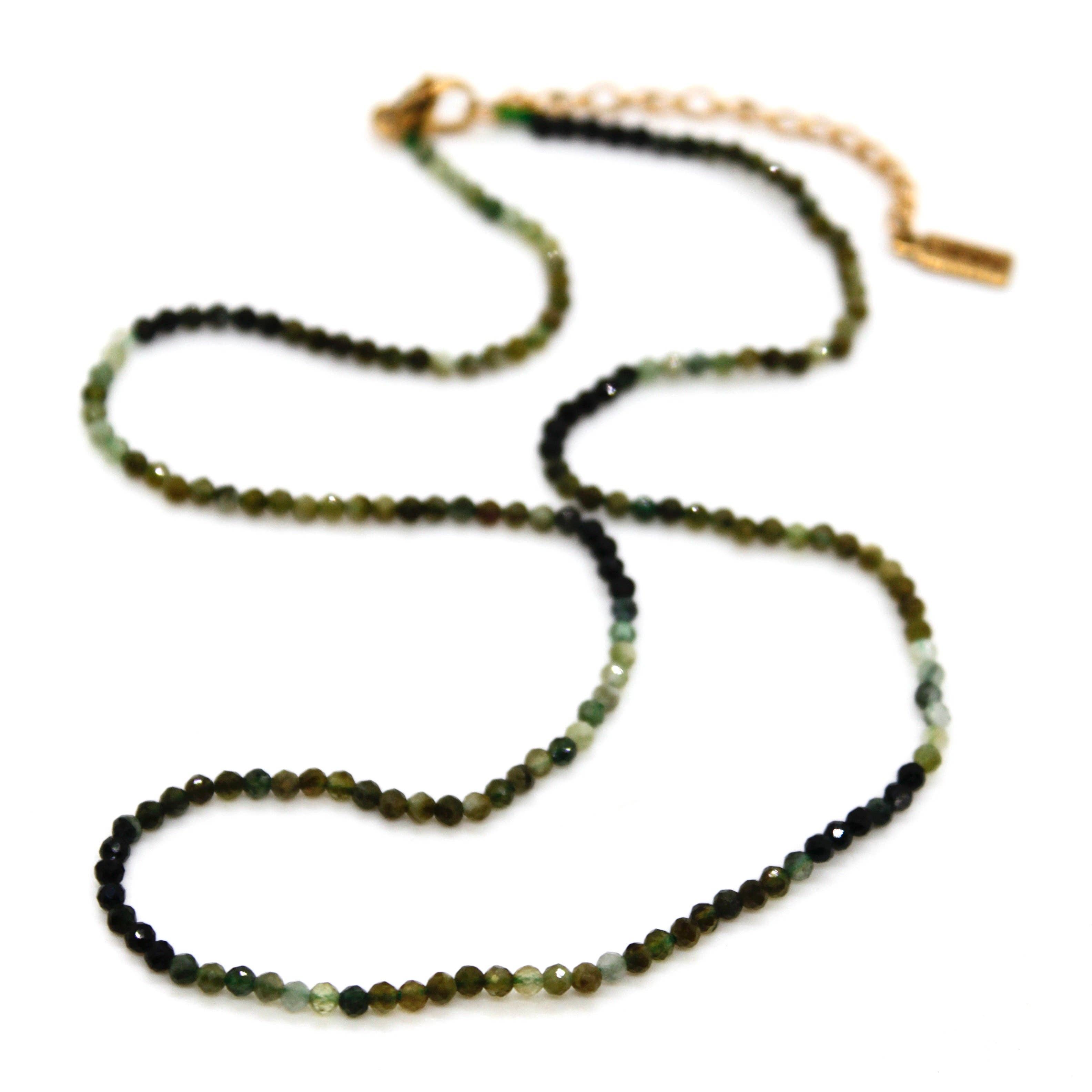 Lizou 16" Moss Gradient Stone Necklace #24
