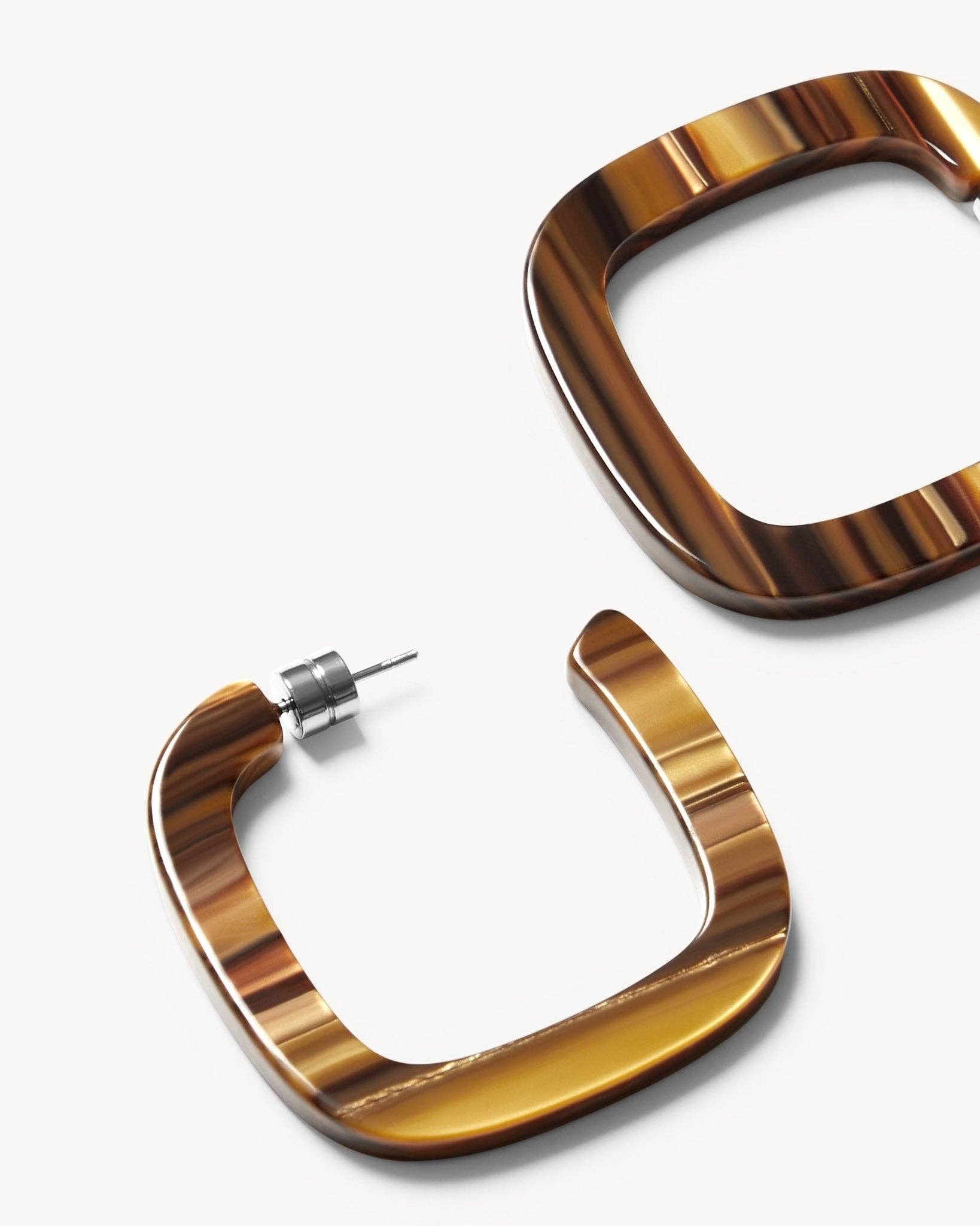 MACHETE Midi Square Hoops in Tiger's Eye 026310