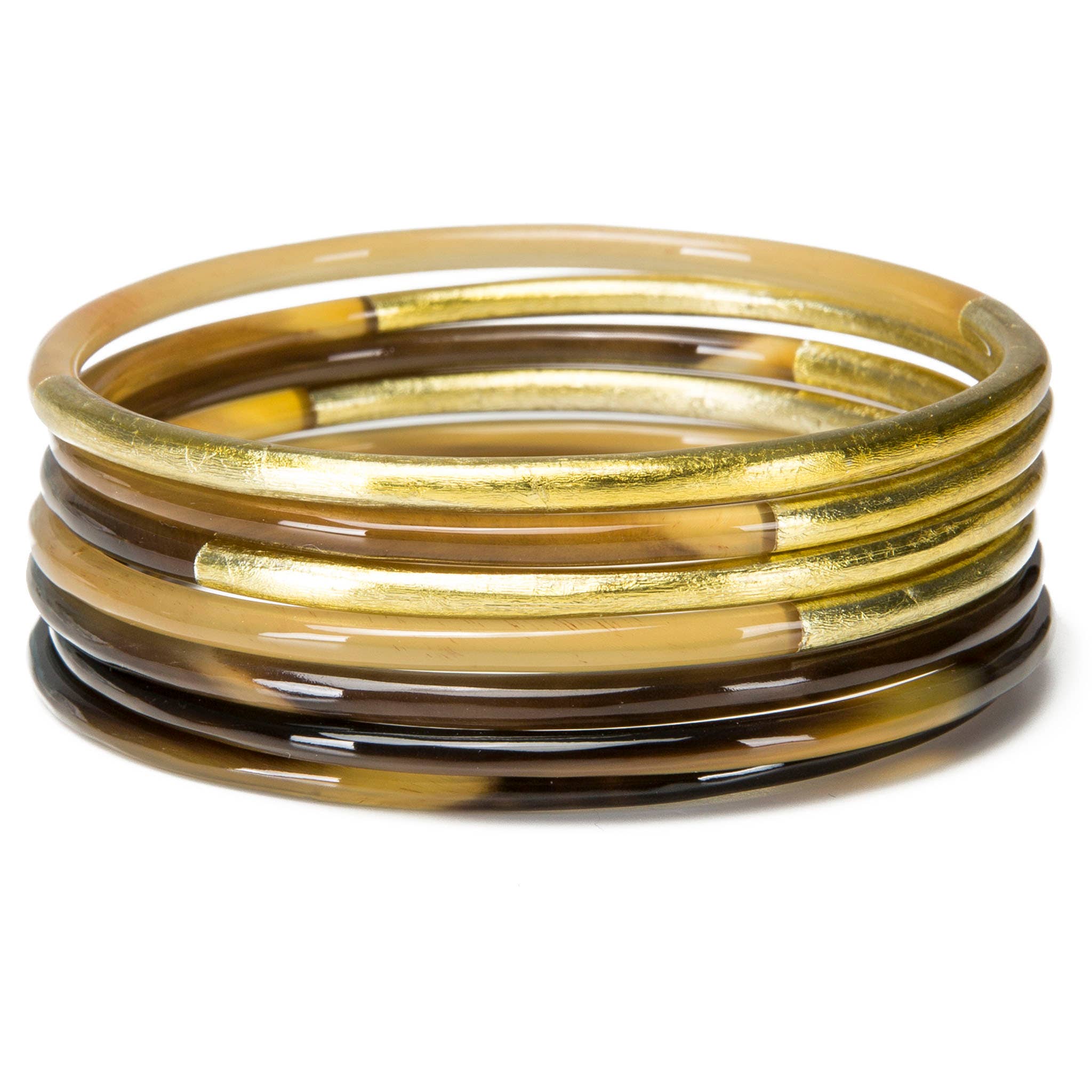 VIVO Natural Horn Bangle Set With Lacquer CTB158