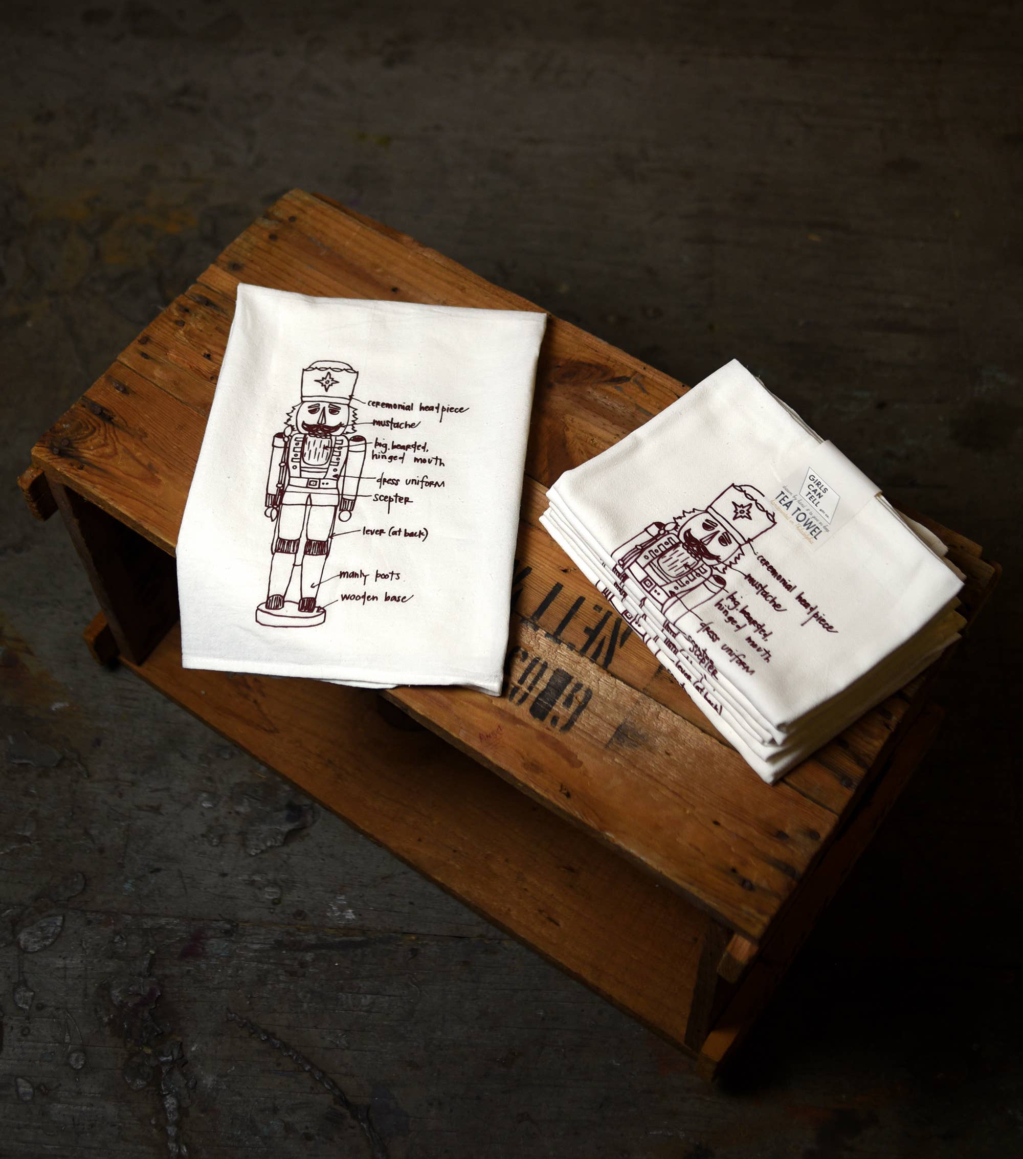 Girls Can Tell Nutcracker Tea Towel