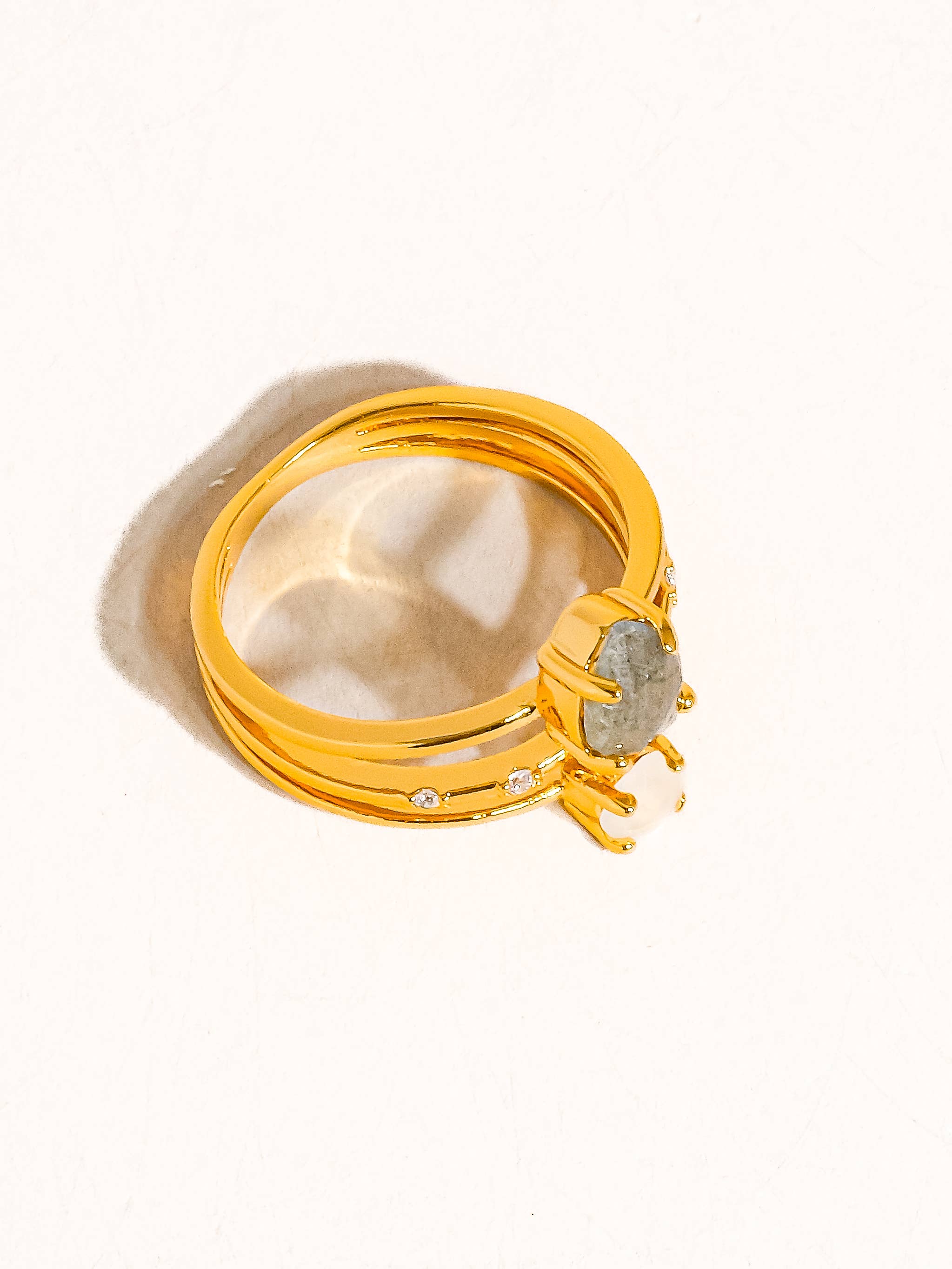 Flanerie Sabine 18K Gold Multi Stone Statement Ring