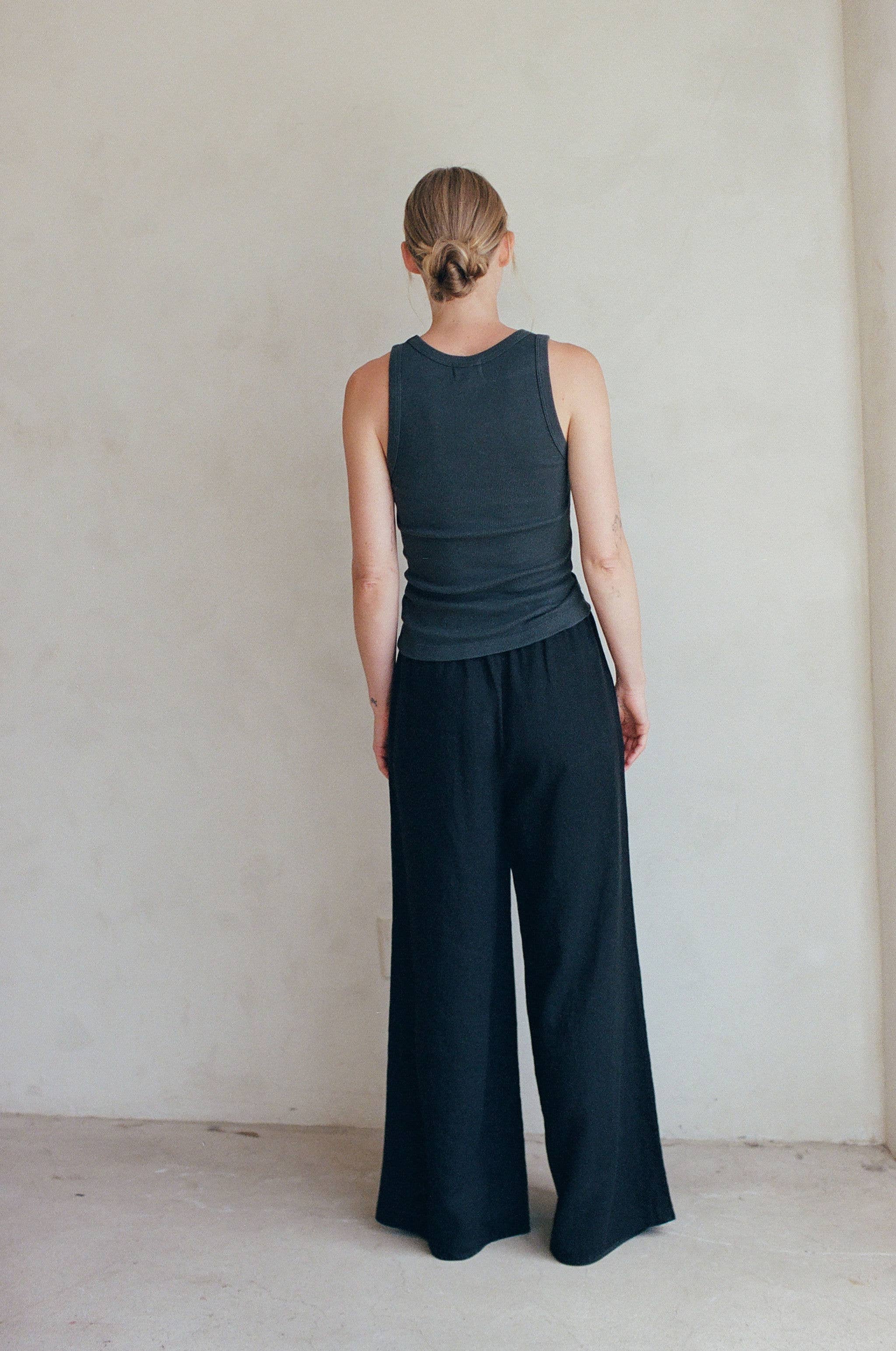 a.ren  | Woven Wide Leg Linen Pants AR1124