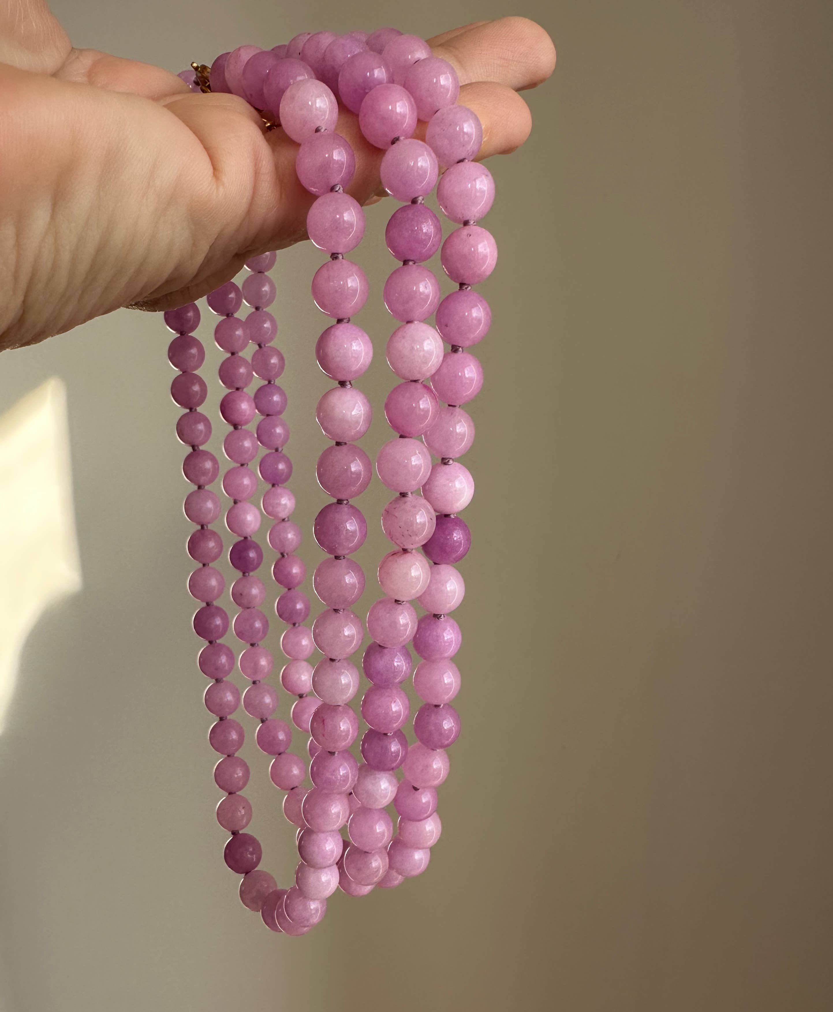 Anokhi Green Jade Necklace - Pink Lavender NKK15