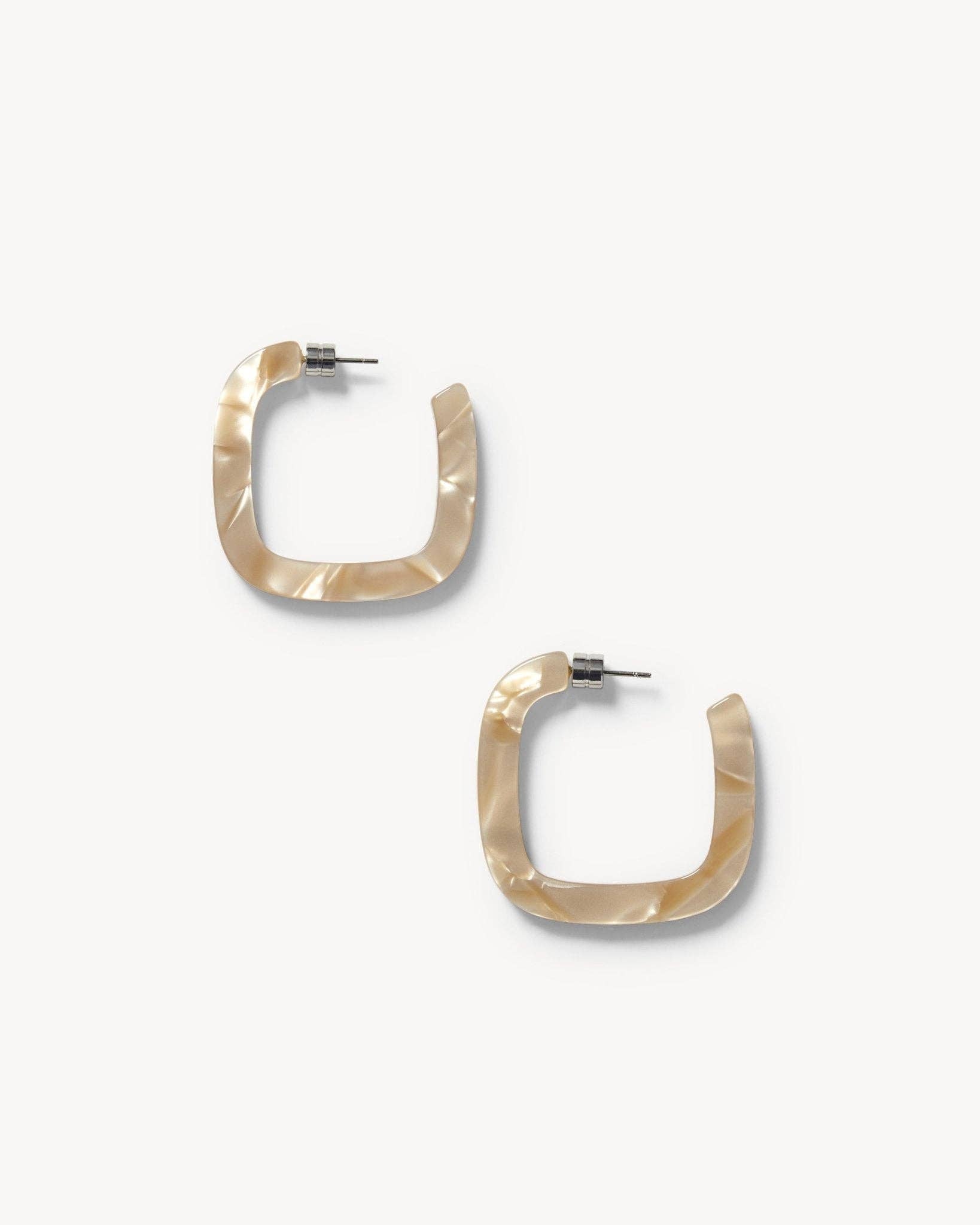 MACHETE Midi Square Hoops in Sand Shell 026303