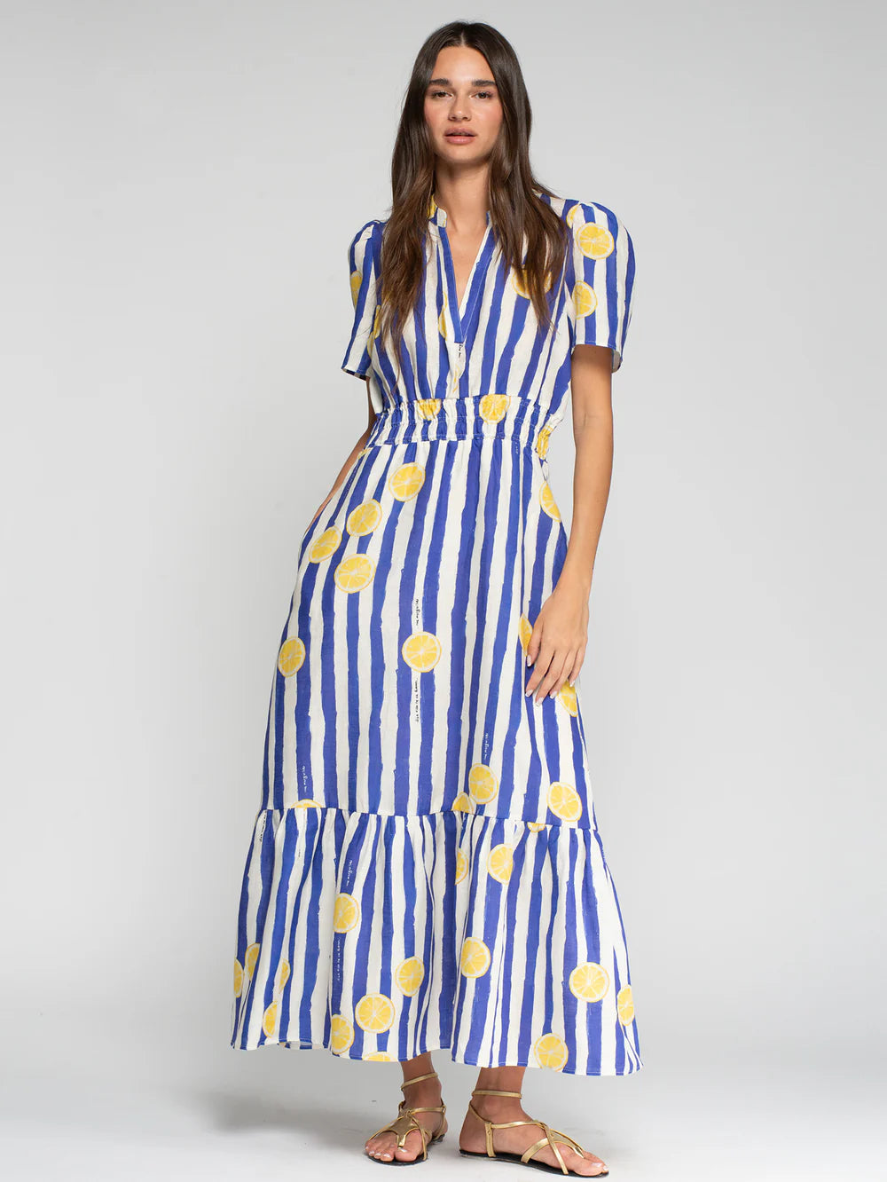 Vilagallo Striped Lemon Dress 33457