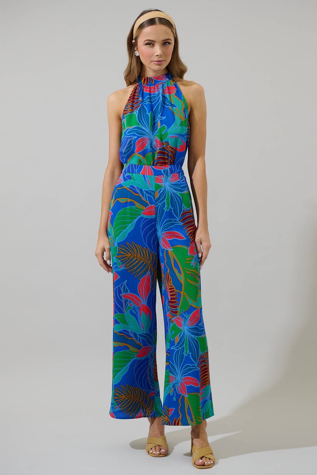 Sugarlips Malton Tropical Elena Floral Wide Leg Pants