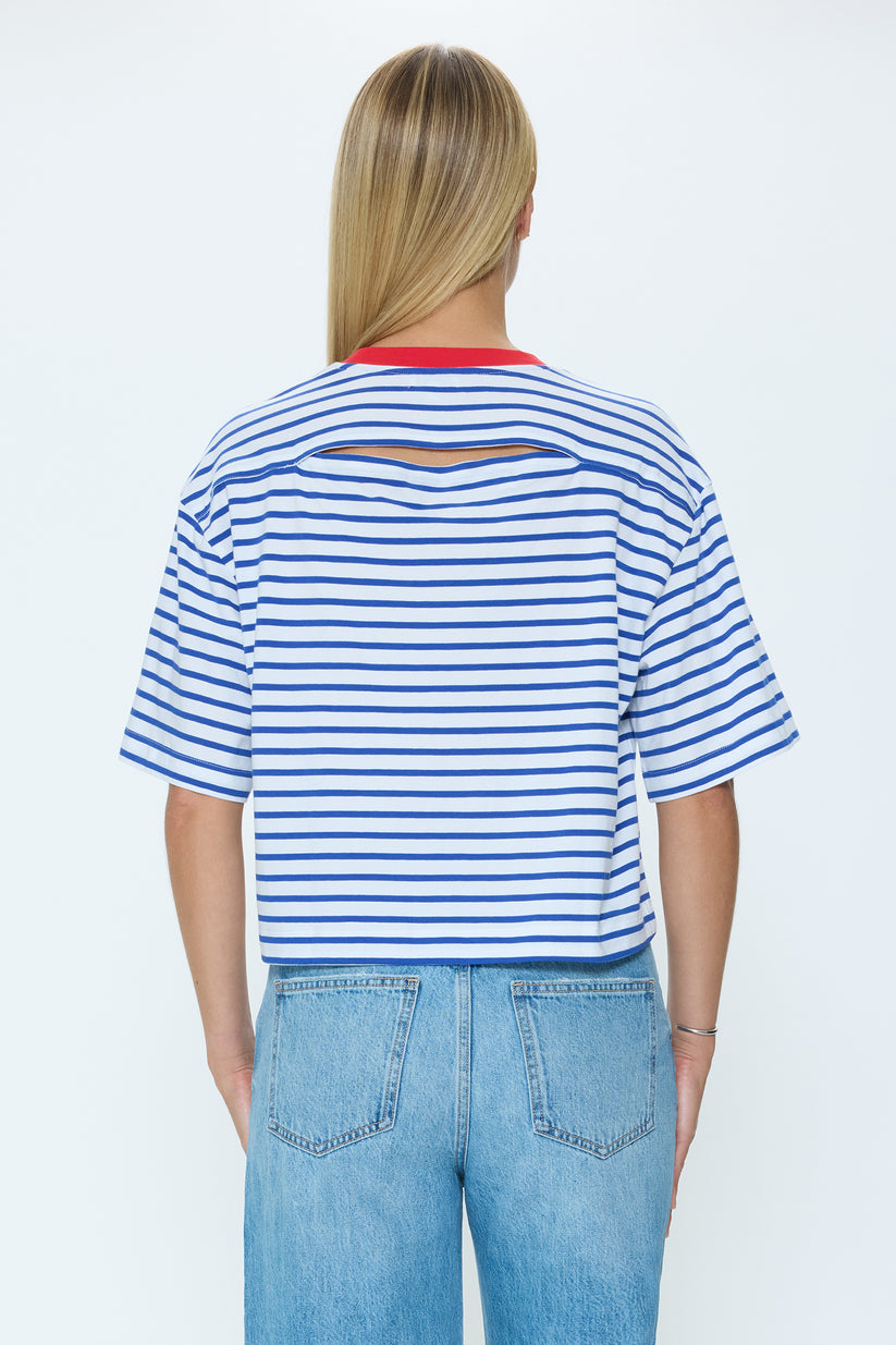 Pistola Mae Cropped Tee in Maritime Red