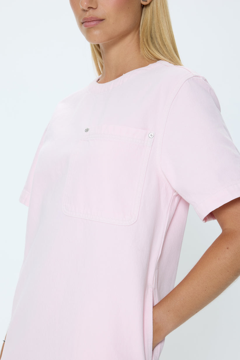 Pistola Remi Denim T-Shirt Dress - Blush