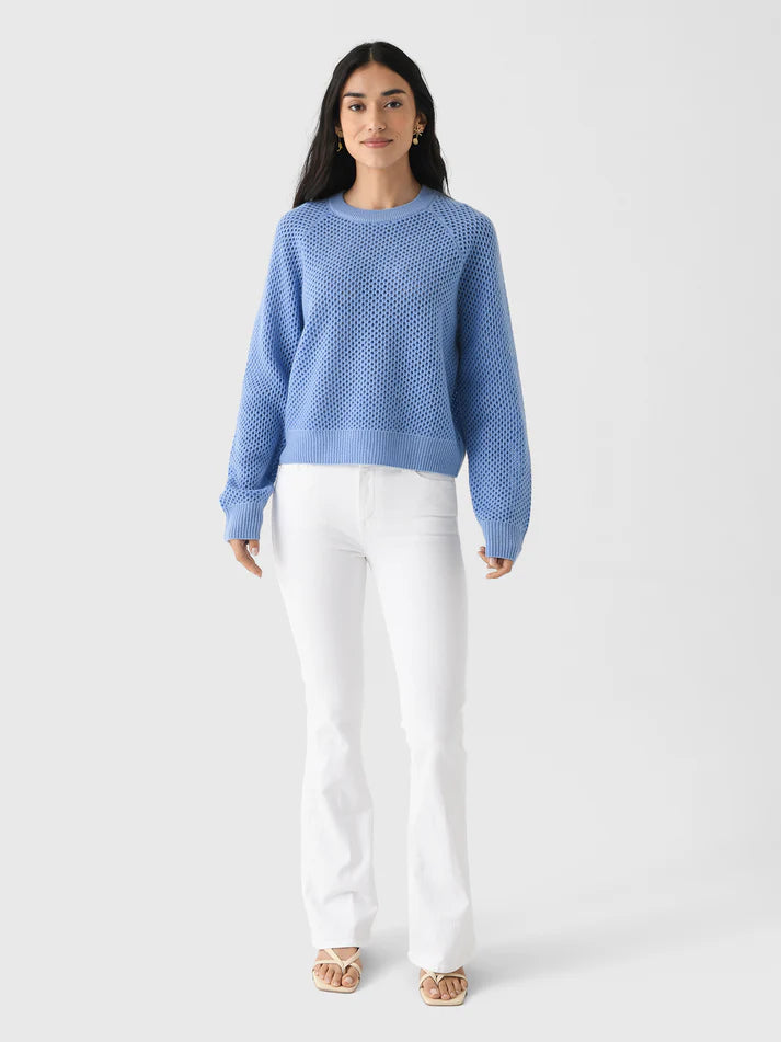 White + Warren Cashmere Mesh Sweatshirt 20349