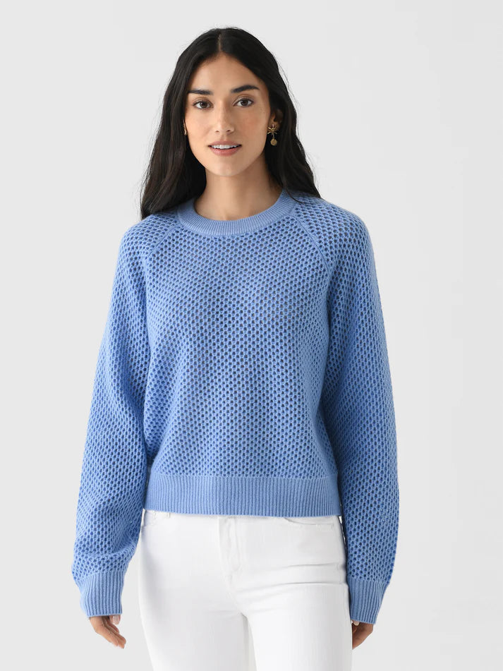 White + Warren Cashmere Mesh Sweatshirt 20349