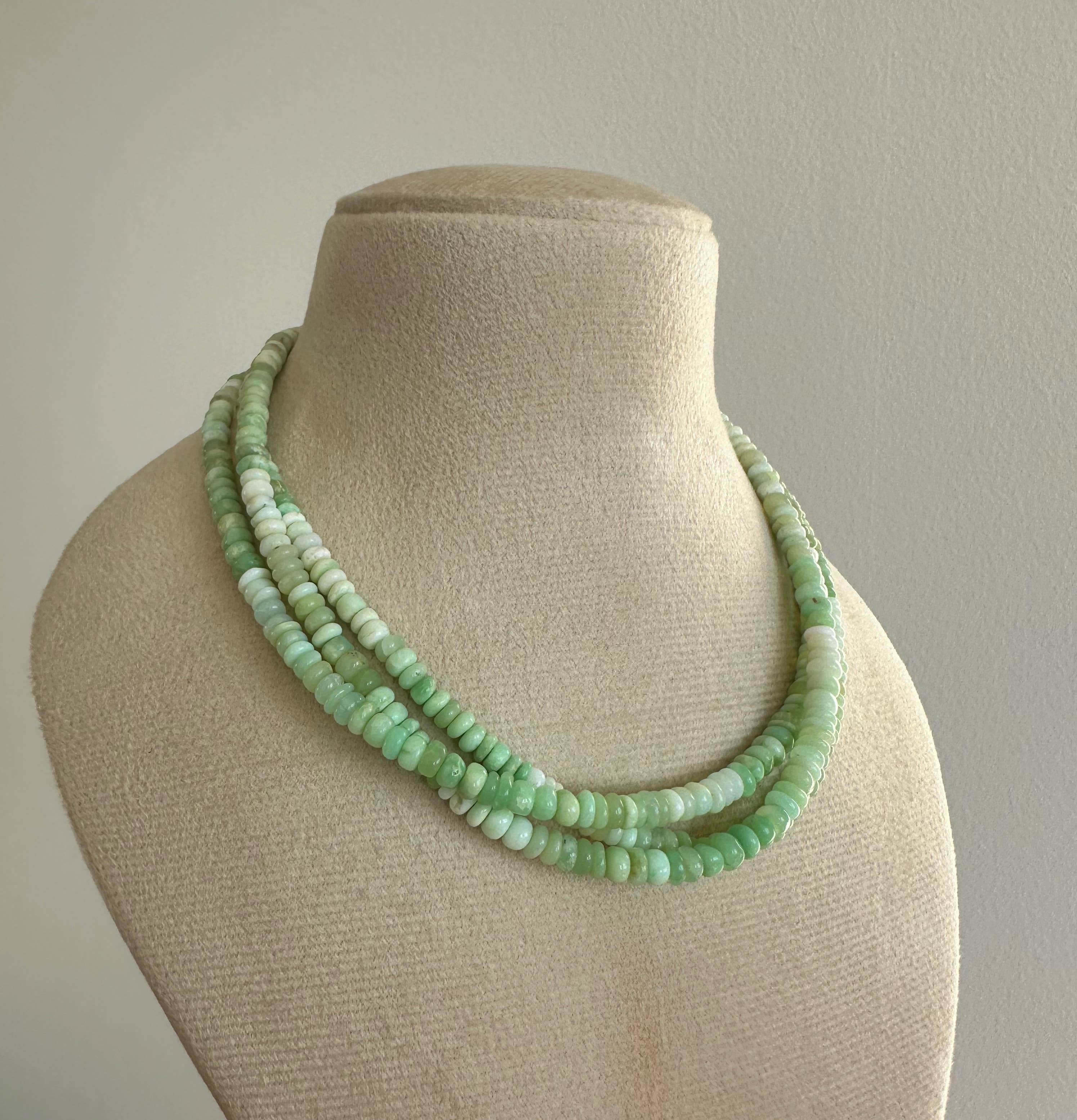 Anokhi Green Opal Beaded Necklace NKB41