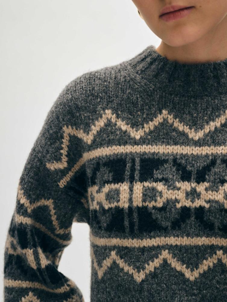 White + Warren Plush Alpaca Blend Fair Isle Crewneck 20958