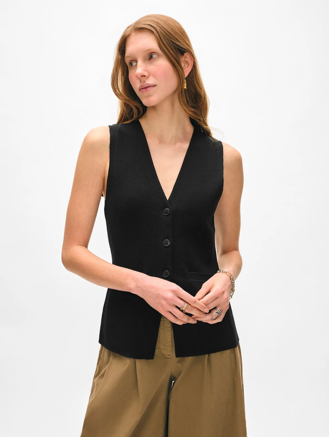 White + Warren Superfine Organic Cotton Waistcoat 21149