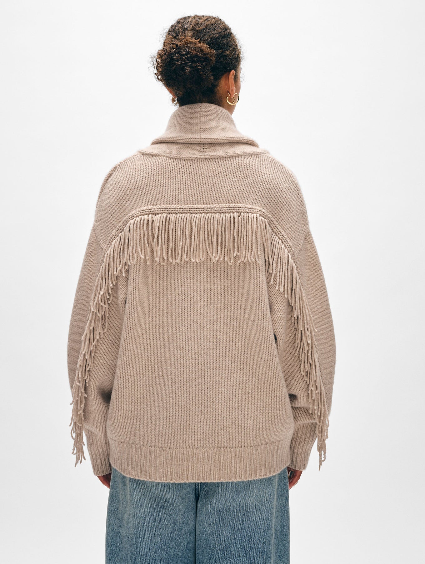 White + Warren Cashmere Blend Luxe Fringe Coatigan 21251