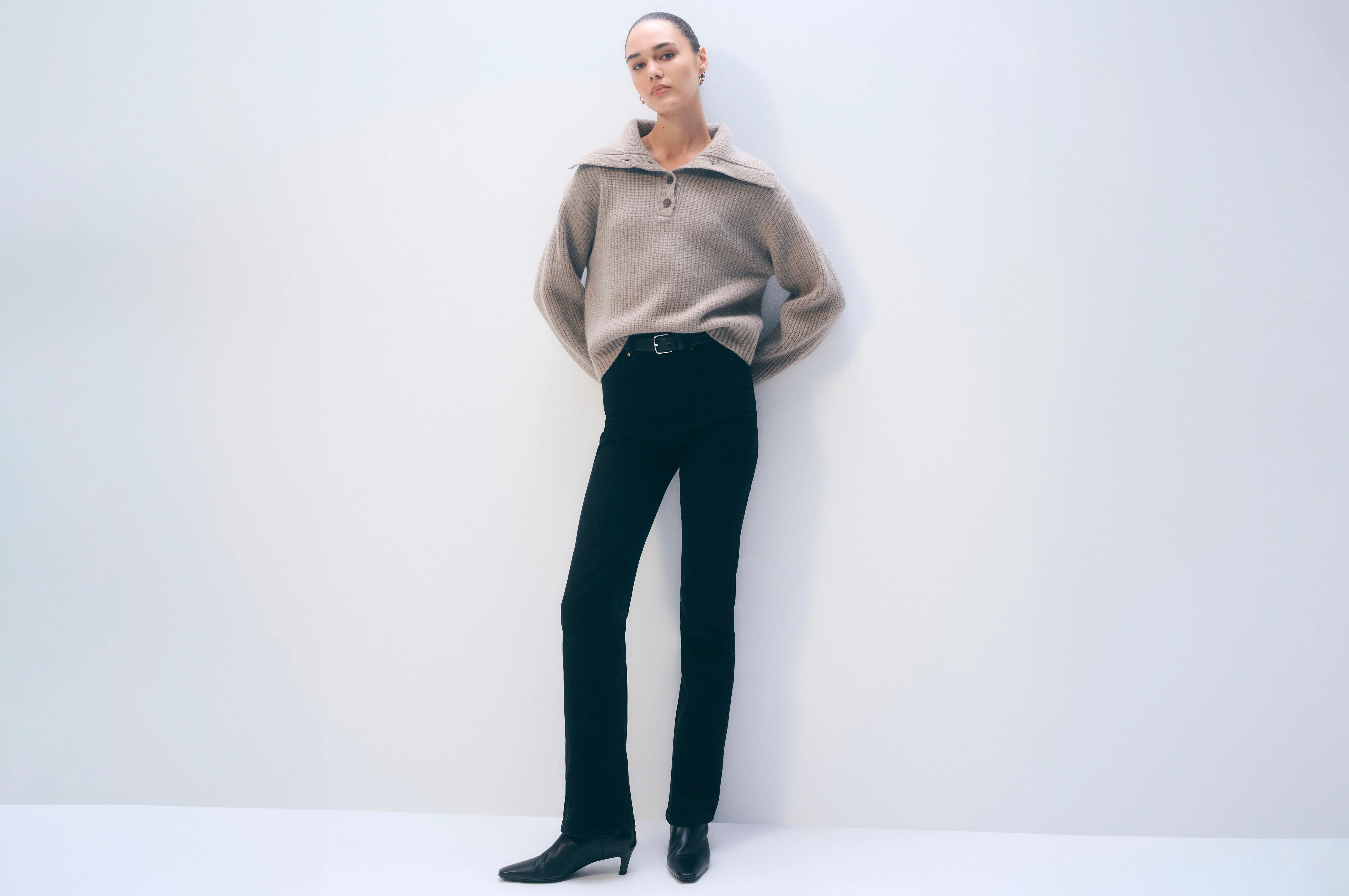 White + Warren Cashmere Blend Collared Henley 21570