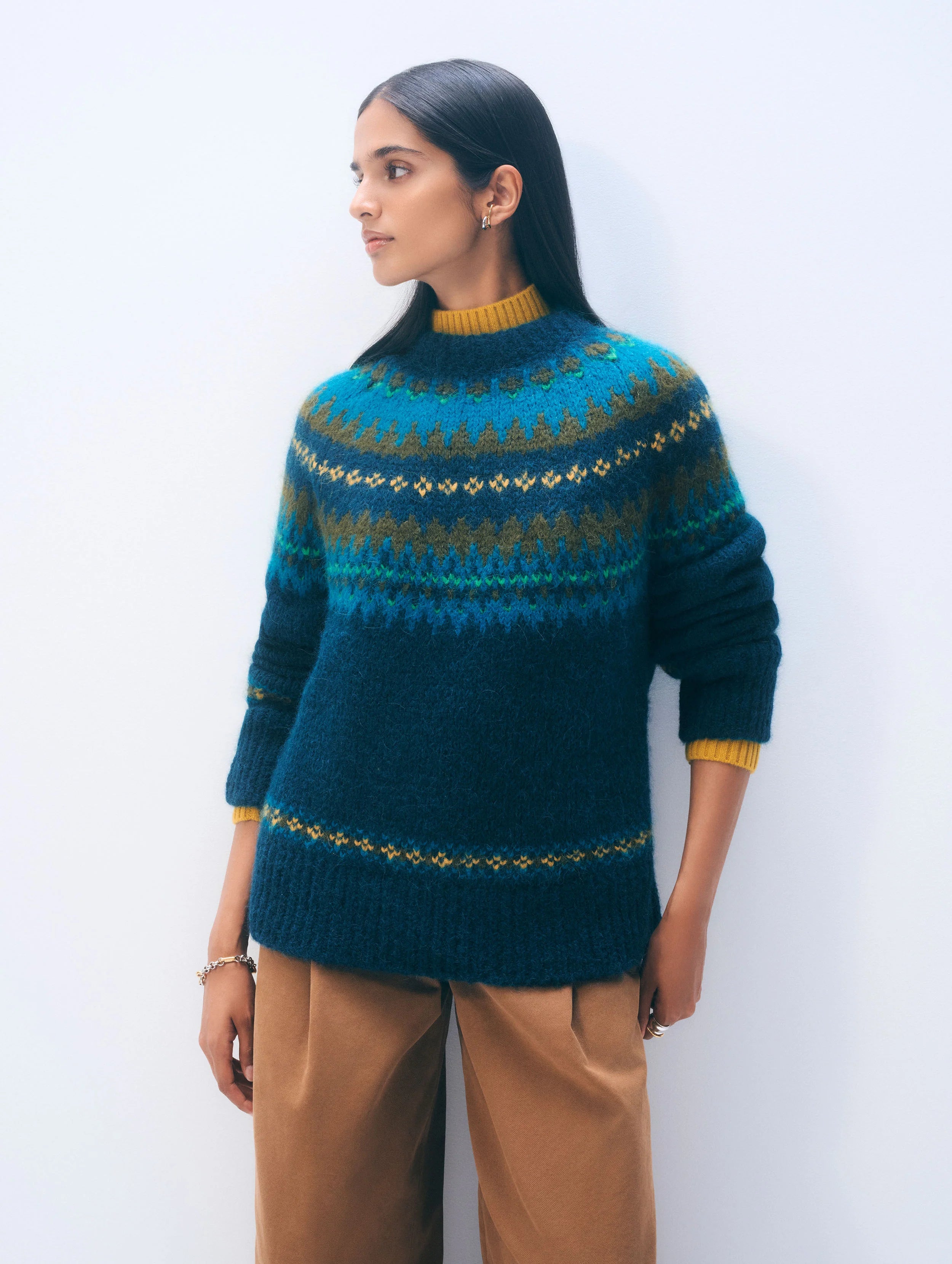 White + Warren Alpaca Blend Fair Isle Crewneck 21578