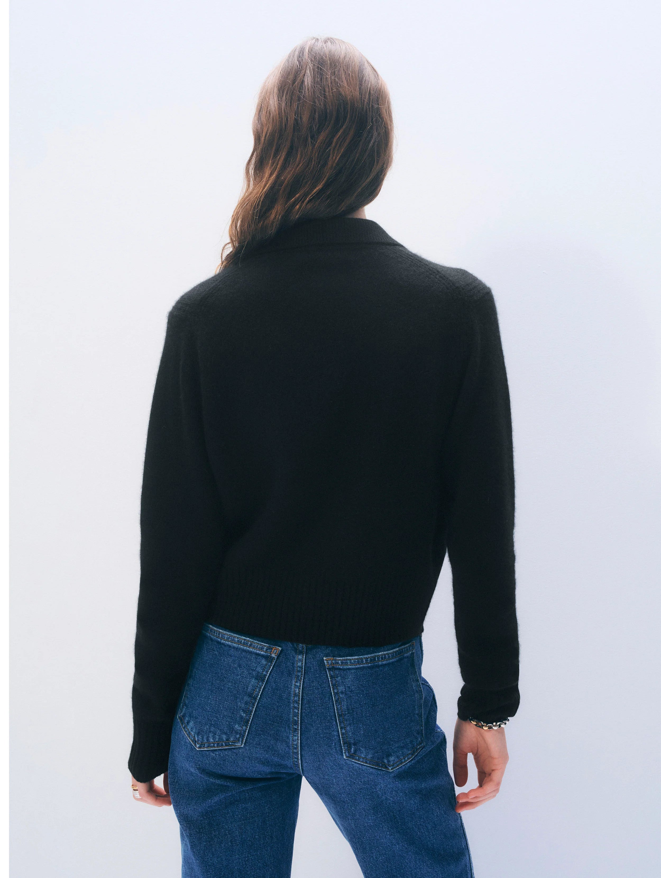 White + Warren Cashmere Gold Button Polo 21609