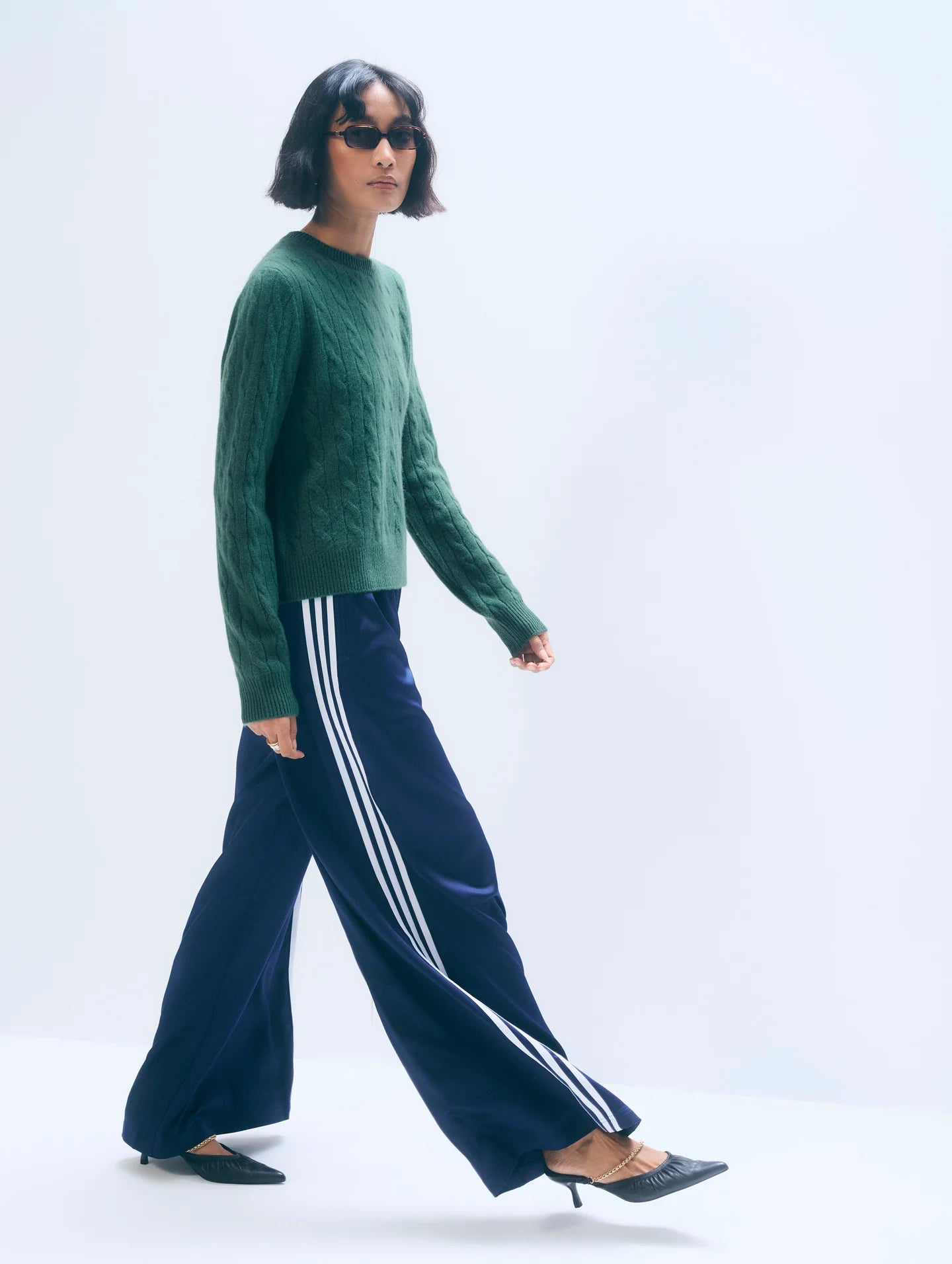 White + Warren Cashmere Varsity Cable Crewneck 21764