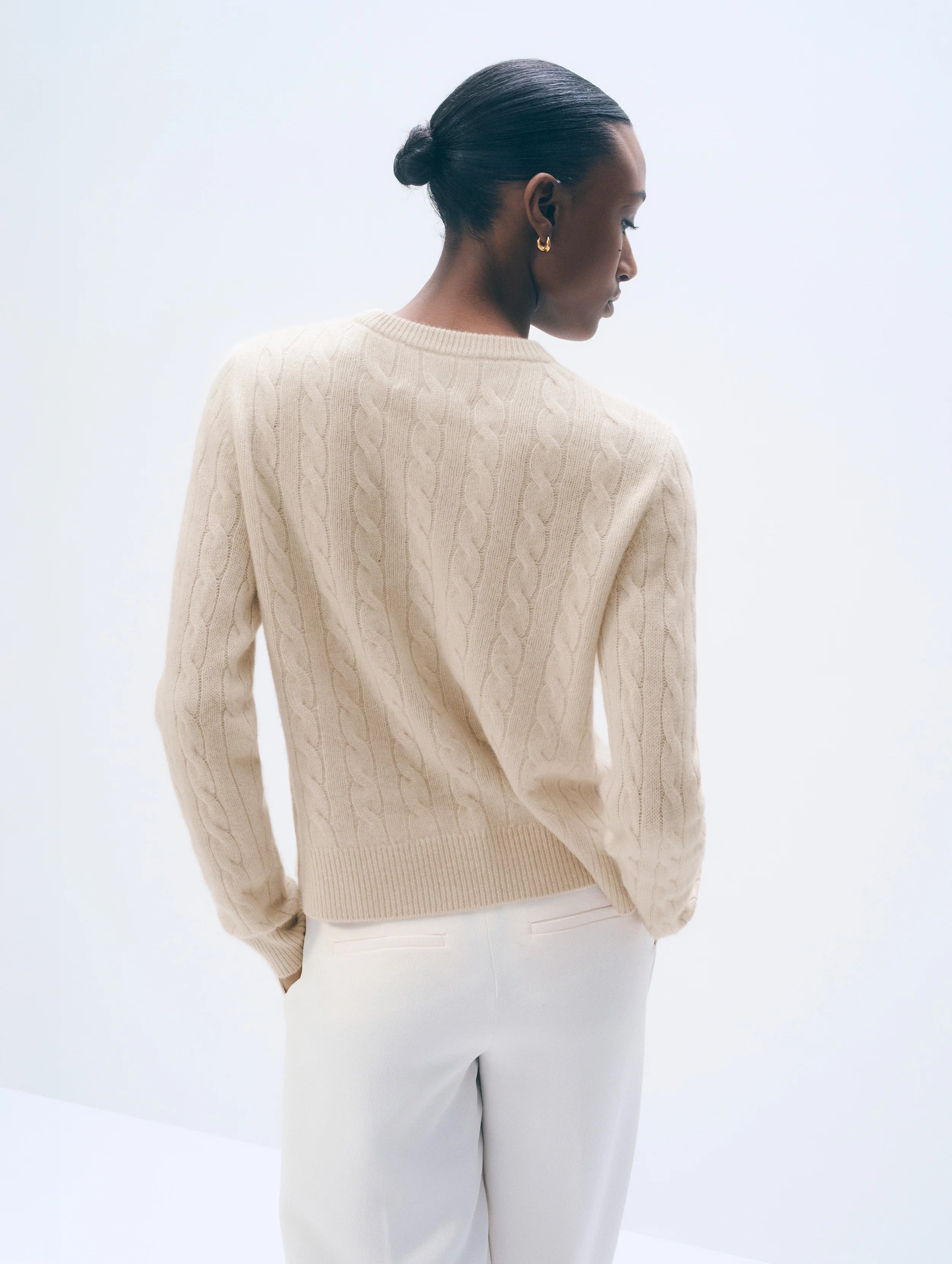 White + Warren Cashmere Cable Crewneck 21764