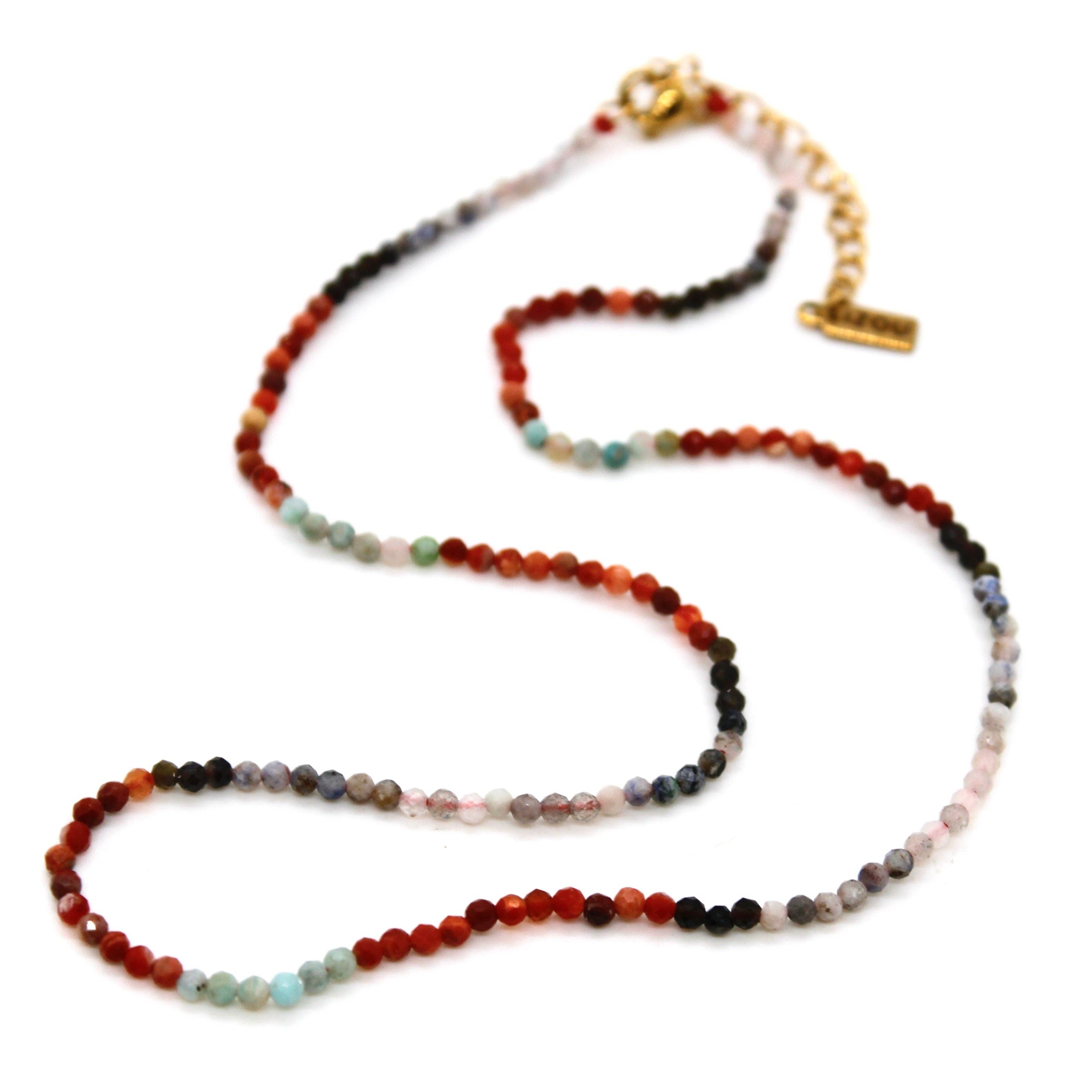 Lizou Short Gradient Stone Necklace #7