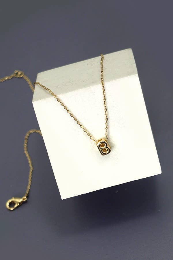 Josslyn Mini Inital Bubble Letter Necklace 80N324