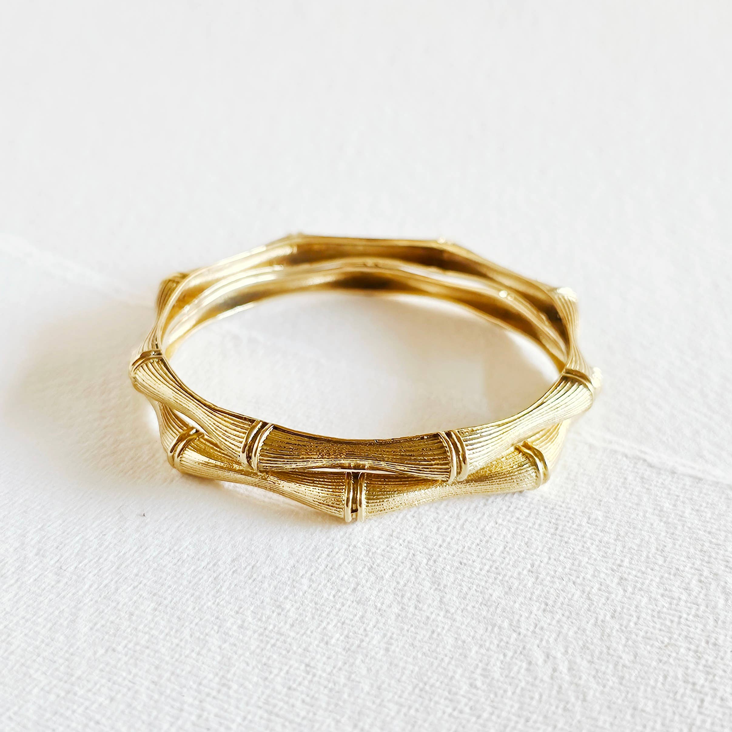 Bisjoux Brass Bamboo Bangle Bracelet