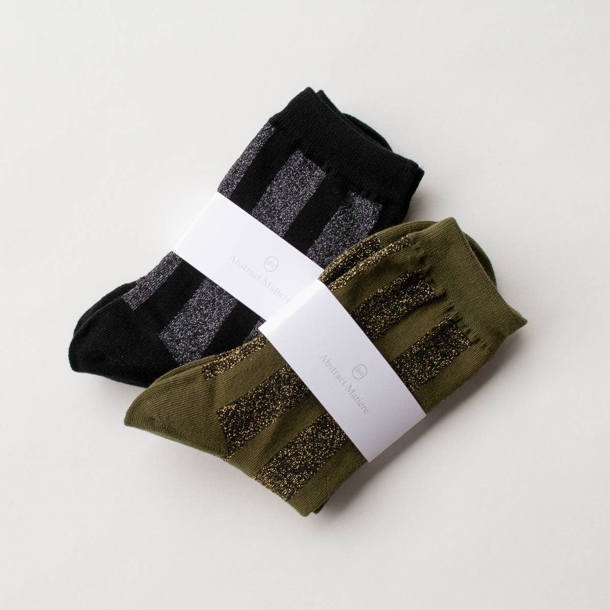 Tiepology Glitter Vertical Striped Crew Socks