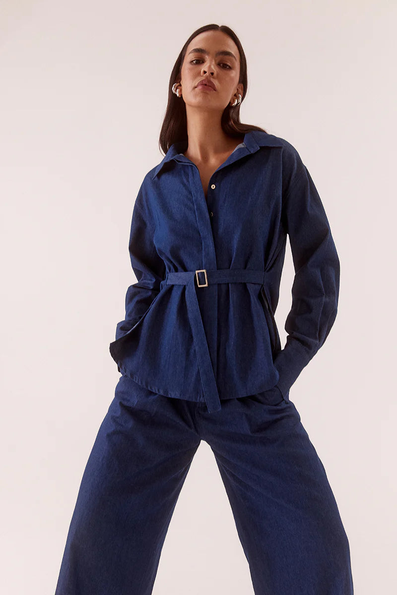 Sovere Quinn Shirt Mid-Wash Blue