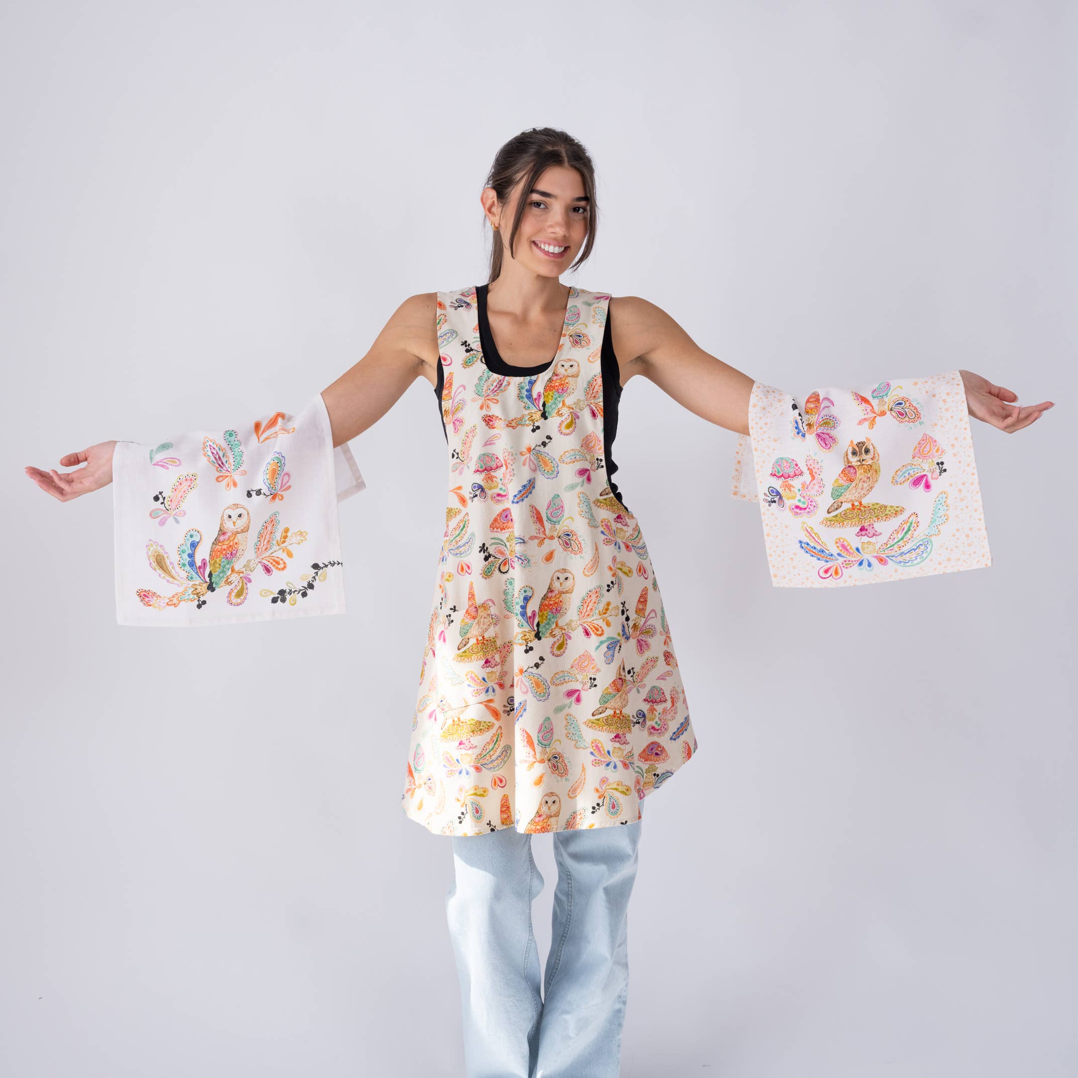 Betsy Olmsted Tea Towel- Long Eared Owl