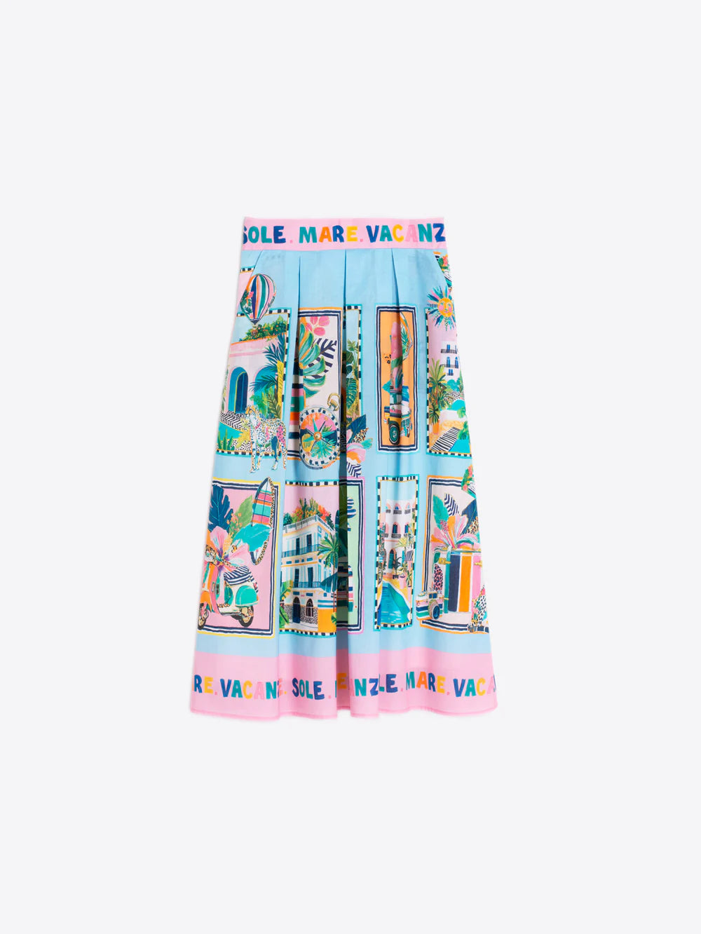 Vilagallo Holiday Print Skirt 33655