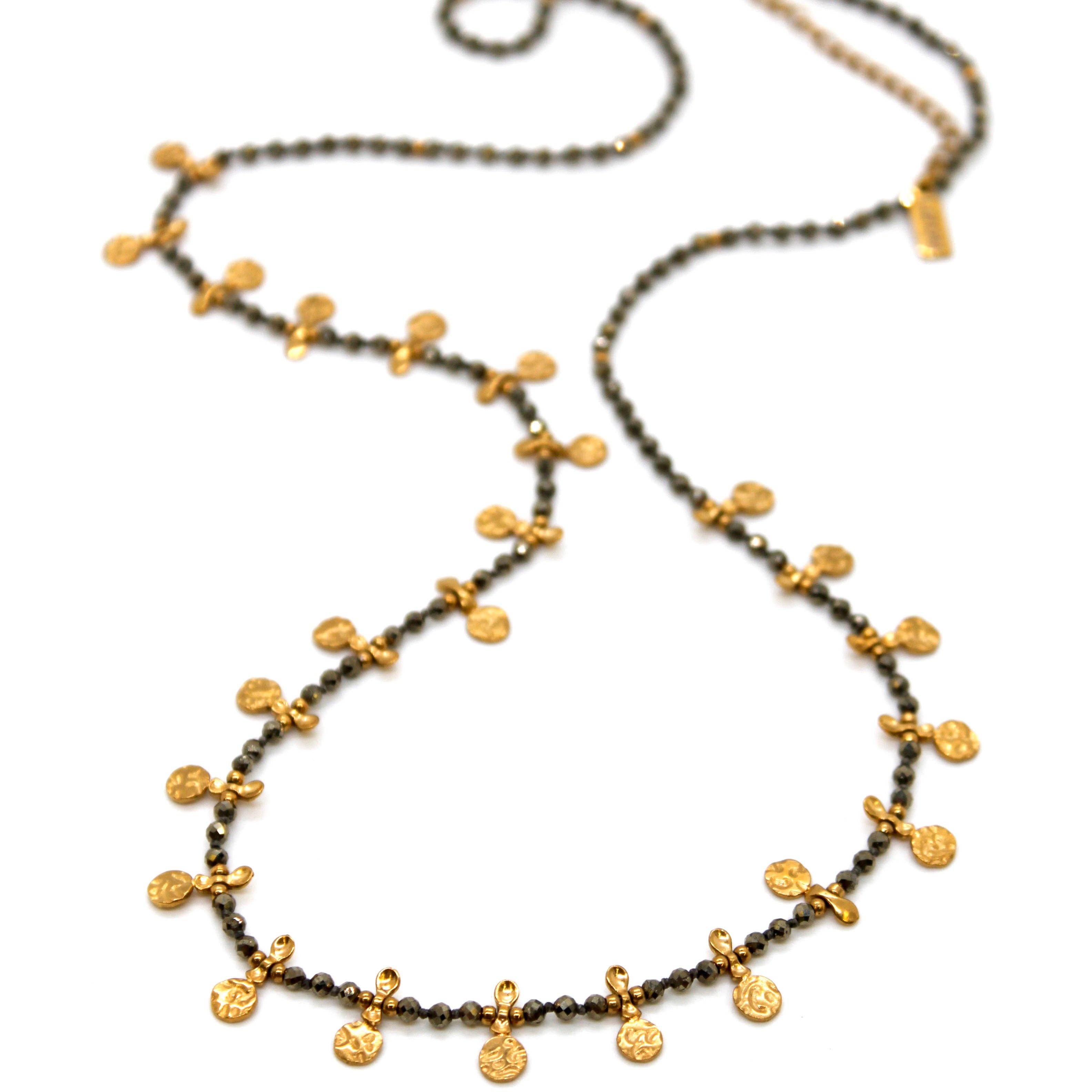 Lizou Pyrite and Mini Gold Specks Necklace #14