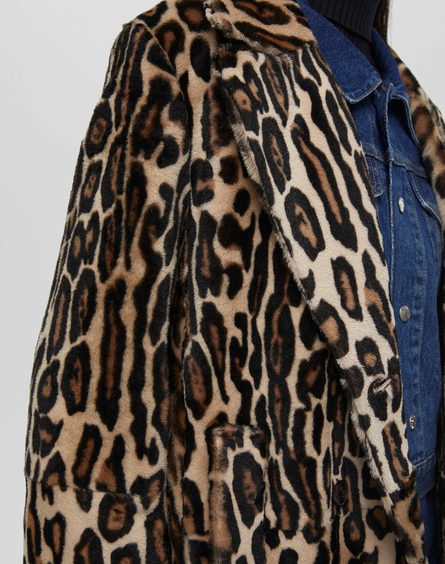 RE/DONE Leopard Shearling Peacoat