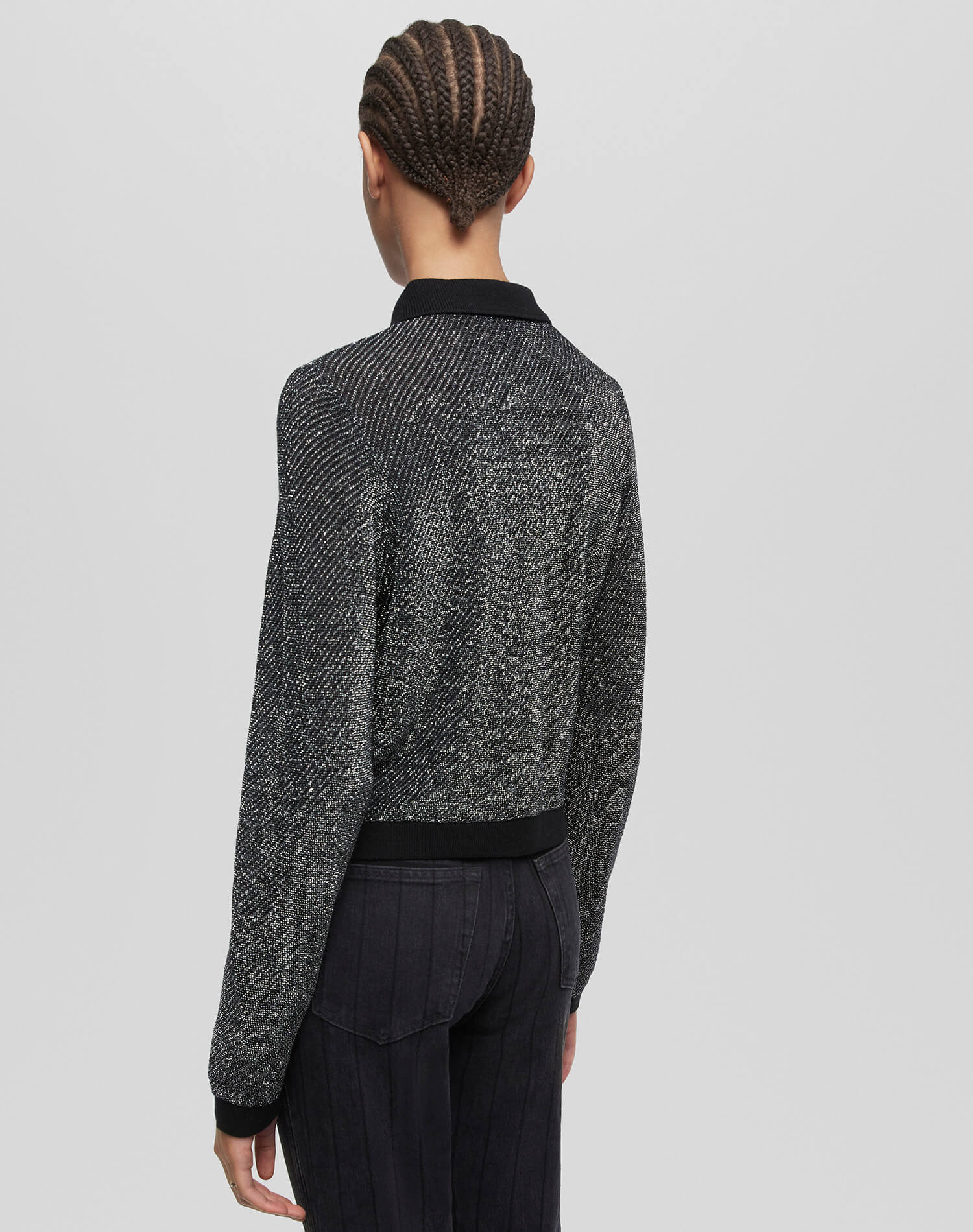 RE/DONE Lurex Polo Cardigan