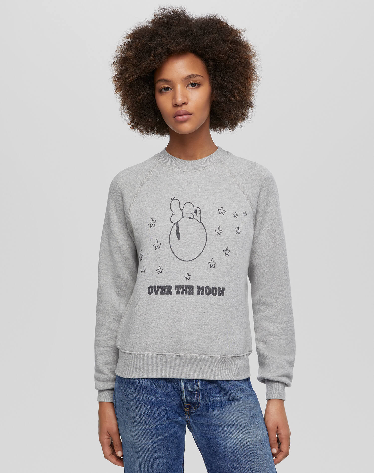 RE/DONE Classic Crewneck Sweatshirt - Snoopy Over the Moon