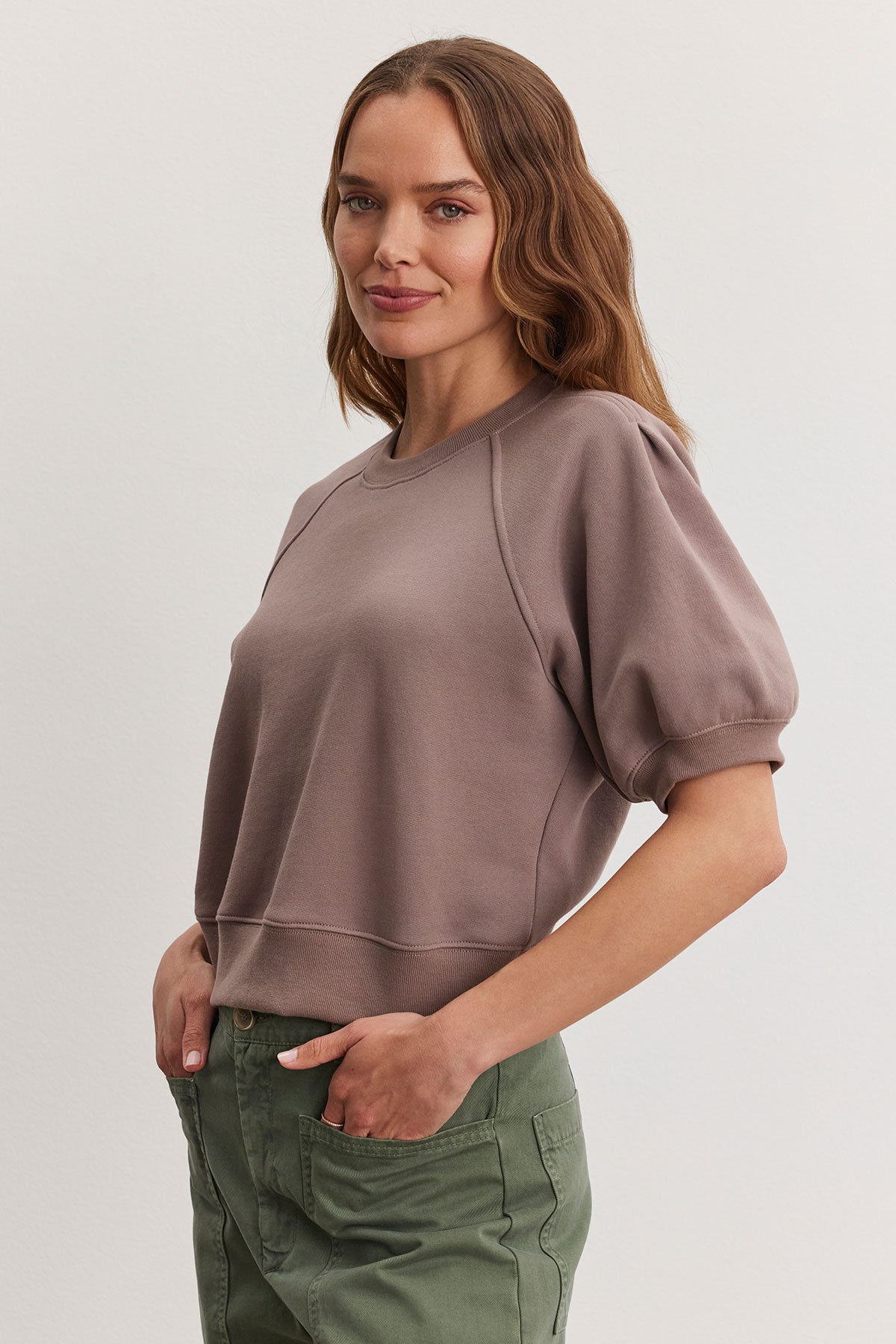 Velvet Bernadette Crop Puff Sweatshirt