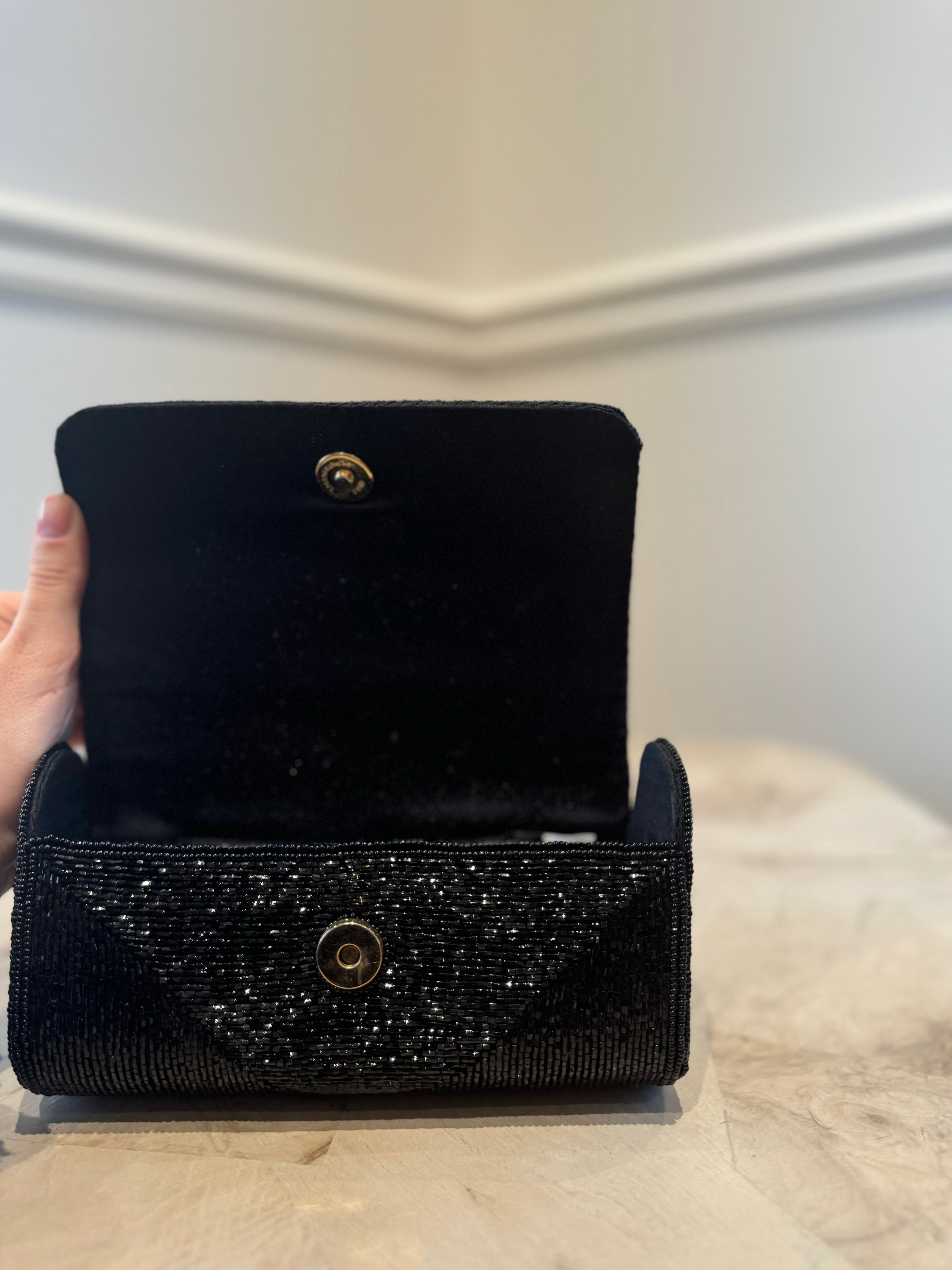 Paris Flea Market #90 Black Sequin Bag