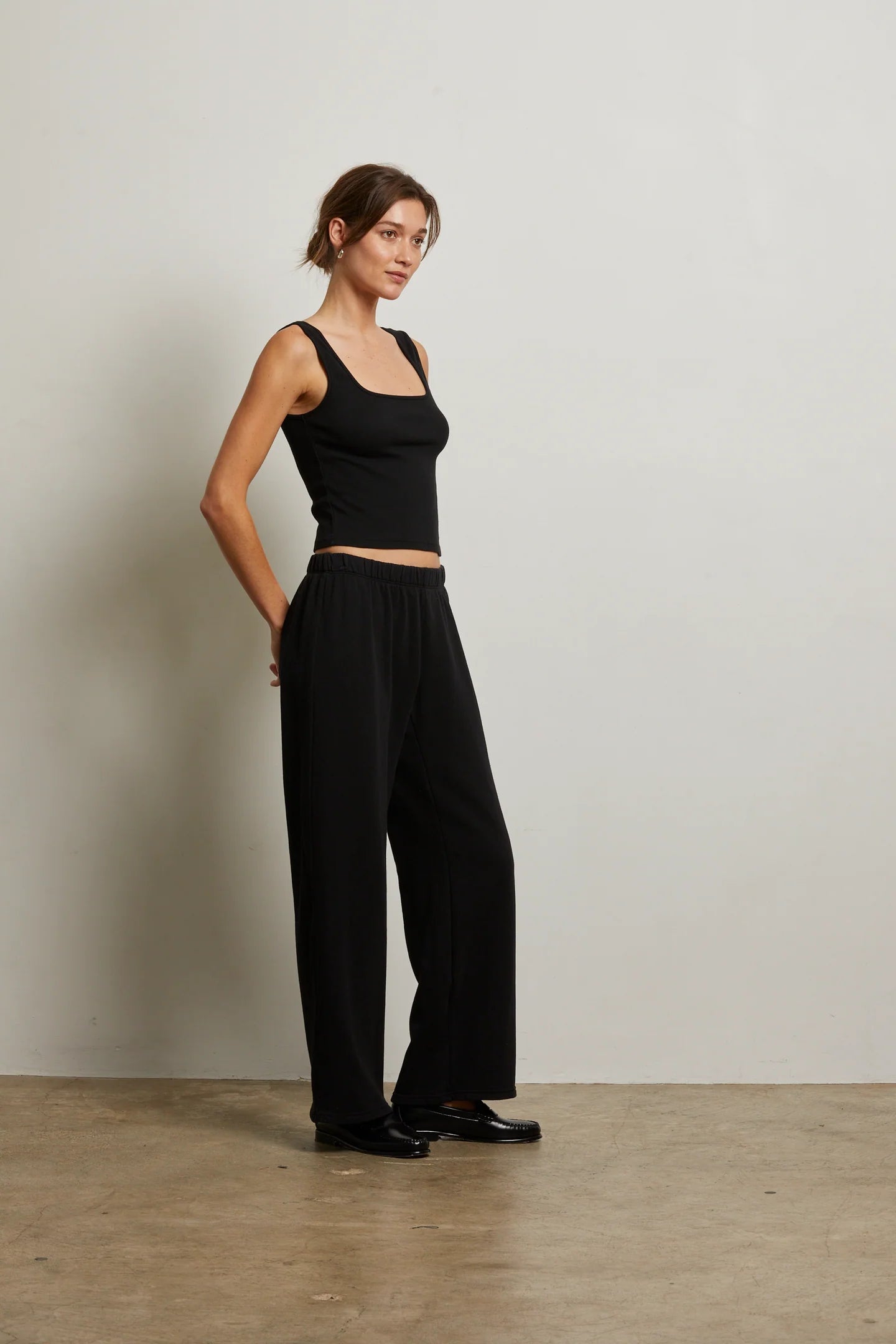 Perfect White Tee Nora French Terry Easy Pull On Pant