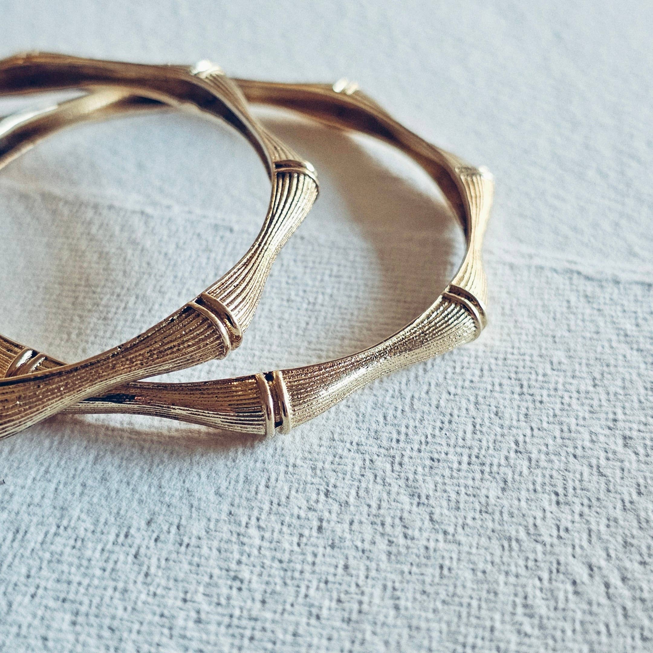 Bisjoux Brass Bamboo Bangle Bracelet